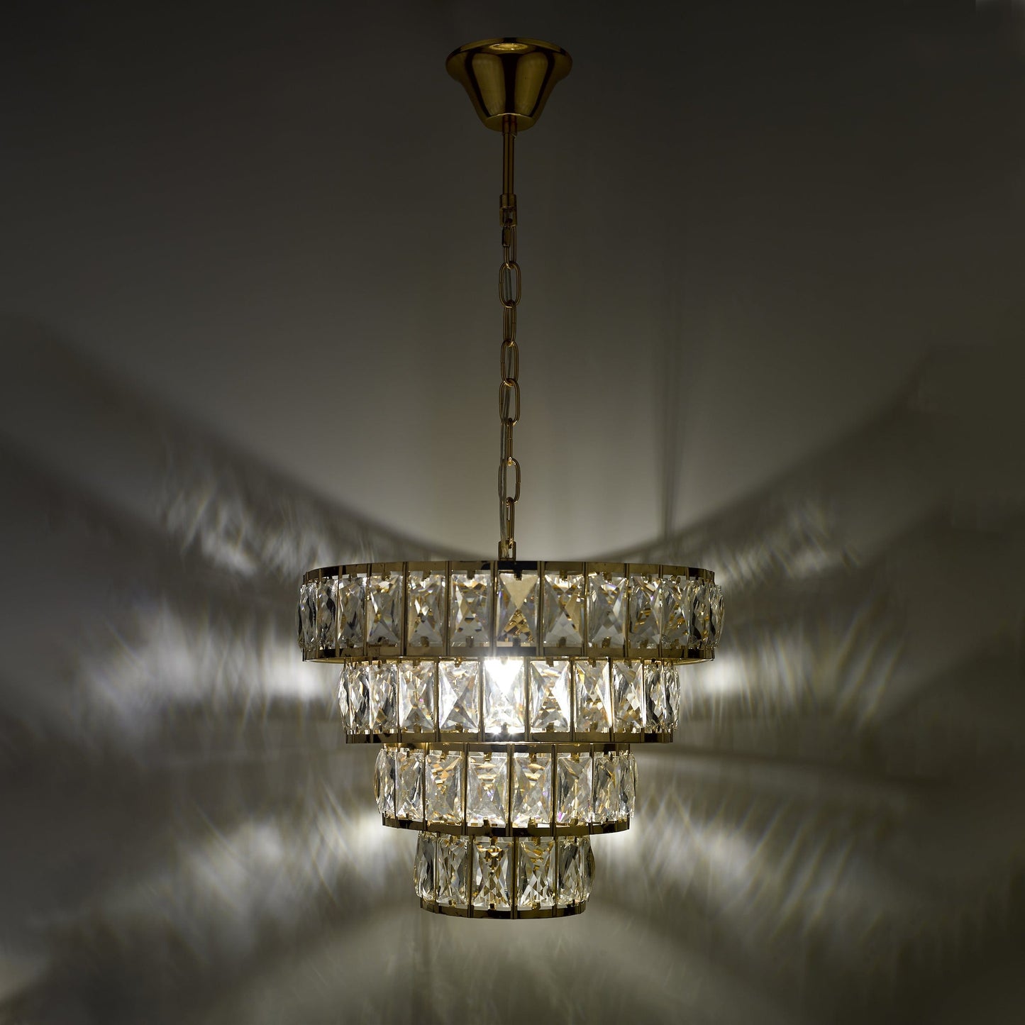 dar lighting Cerys Single Pendant Polished Gold and Crystal CER0135