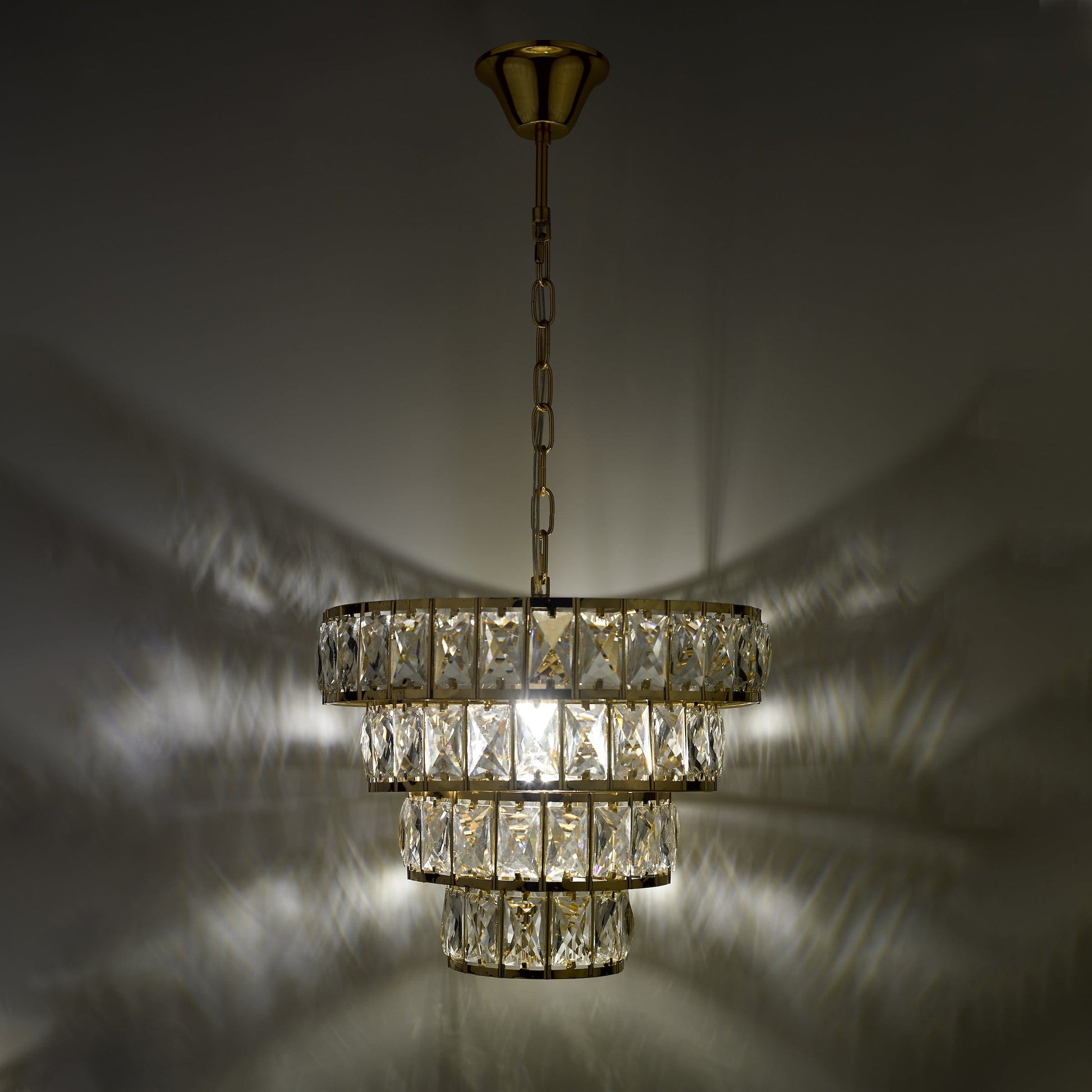 dar lighting Cerys Single Pendant Polished Gold and Crystal CER0135
