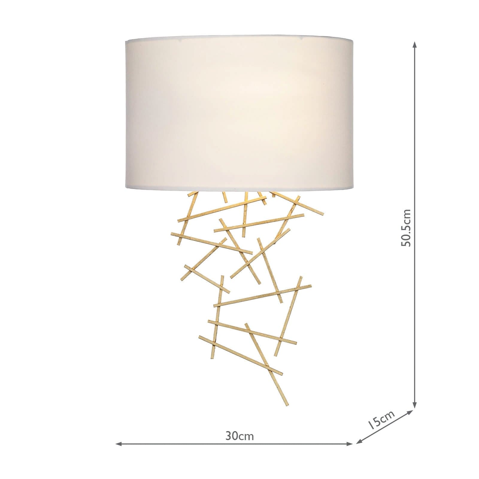 dar lighting Cevero Wall Light Gold With Shade CEV0735