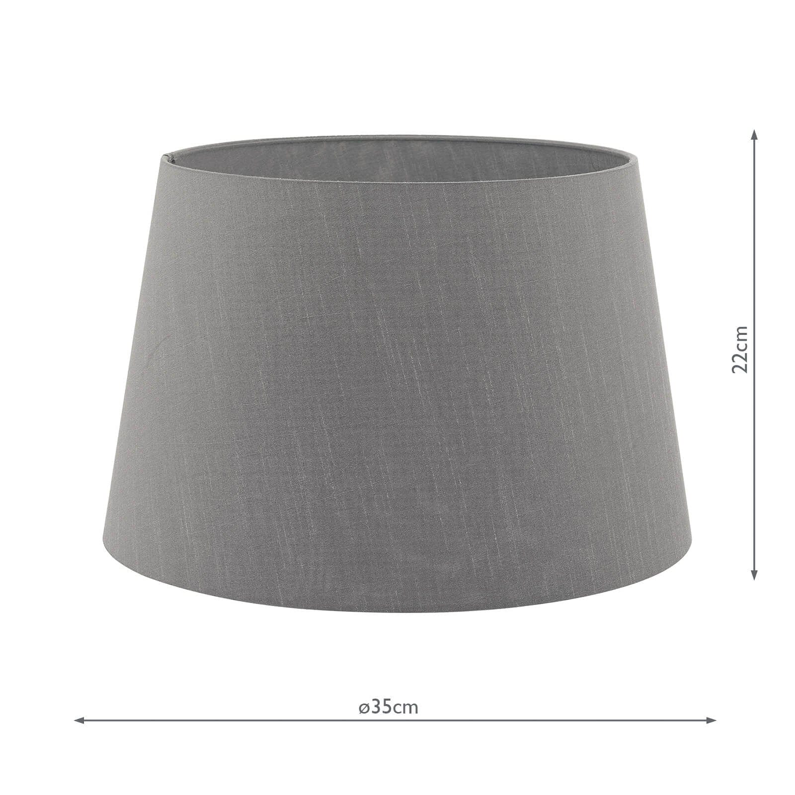 dar lighting Cezanne Grey Faux Silk Tapered Drum Shade 35cm CEZ1439