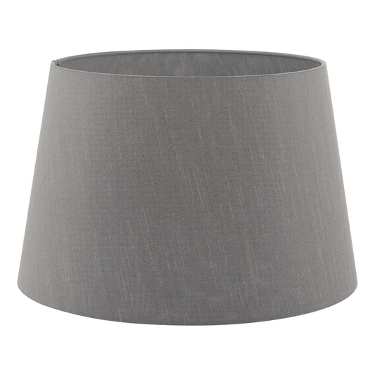 dar lighting Cezanne Grey Faux Silk Tapered Drum Shade 35cm CEZ1439