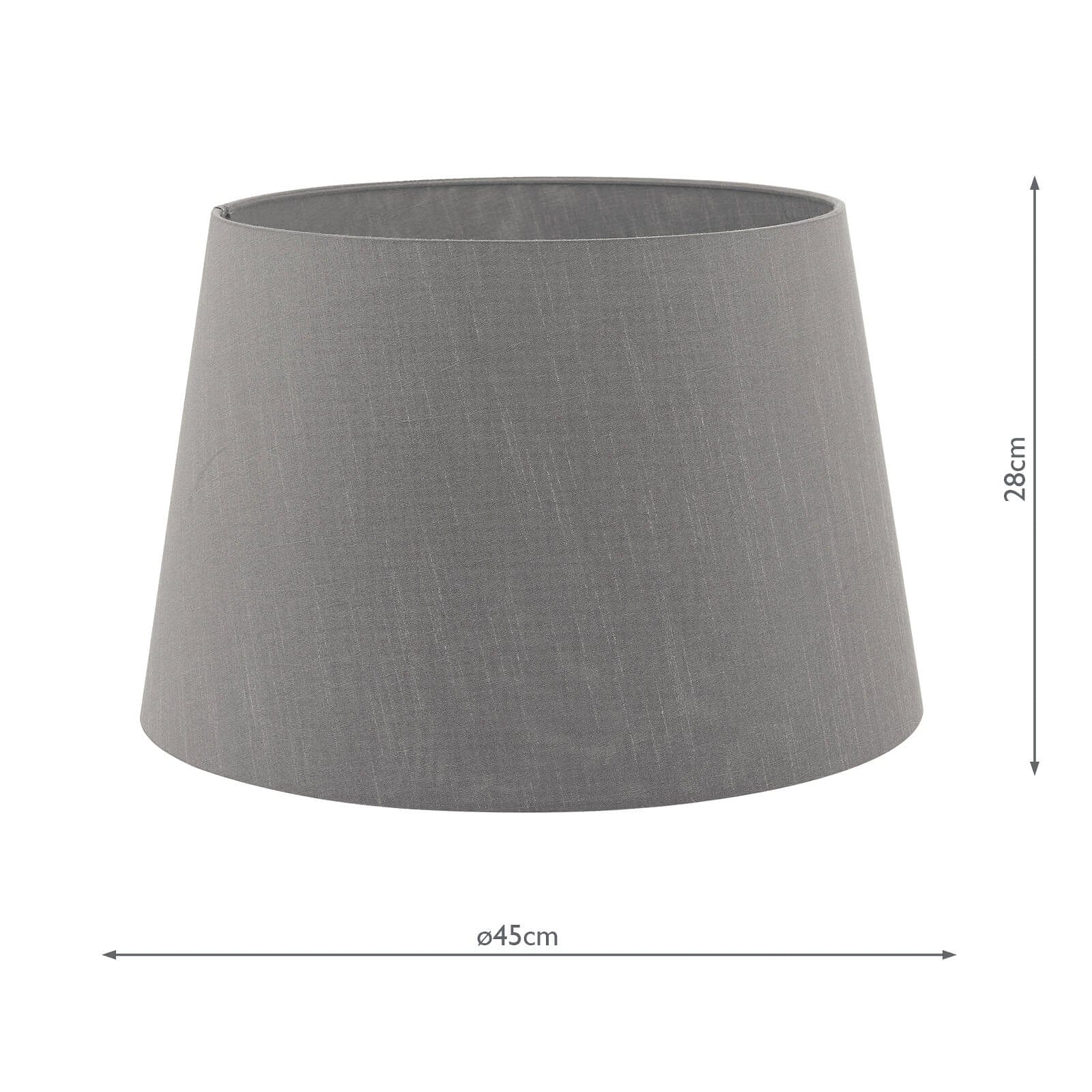 dar lighting Cezanne Grey Faux Silk Tapered Drum Shade 45cm CEZ1839