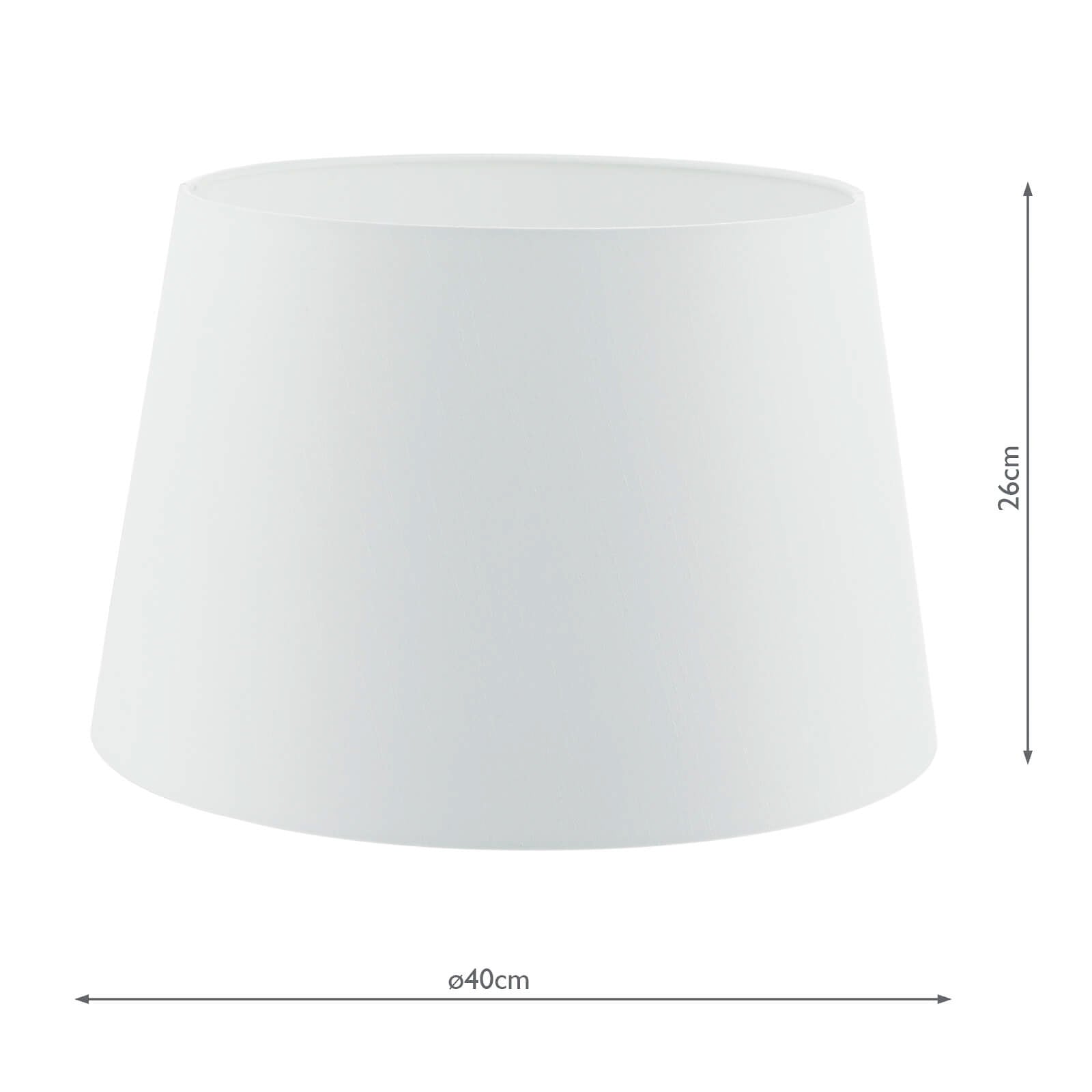 dar lighting Cezanne White Faux Silk Tapered Drum Shade White 40cm CEZ162