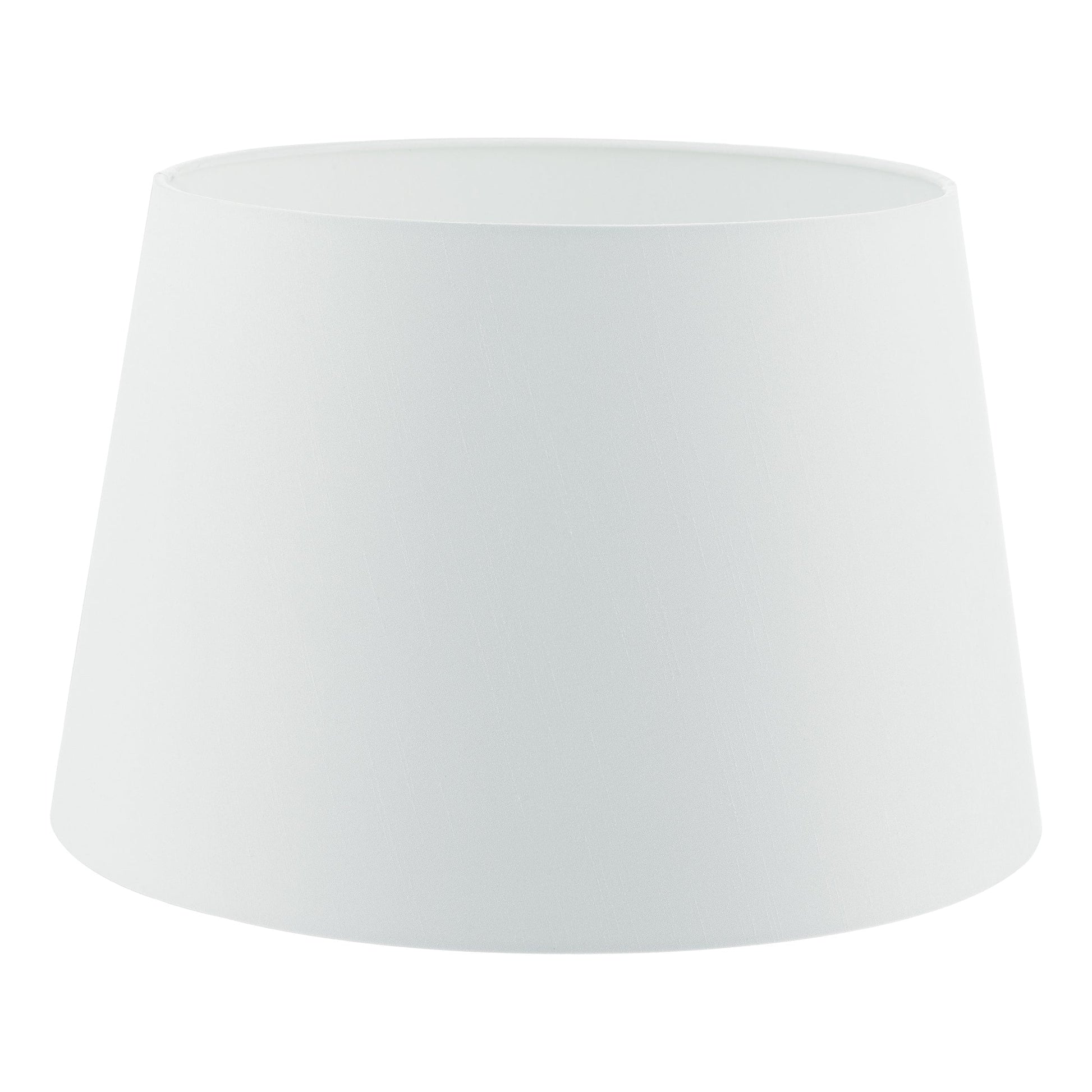 dar lighting Cezanne White Faux Silk Tapered Drum Shade White 40cm CEZ162