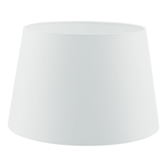 dar lighting Cezanne White Faux Silk Tapered Drum Shade White 40cm CEZ162