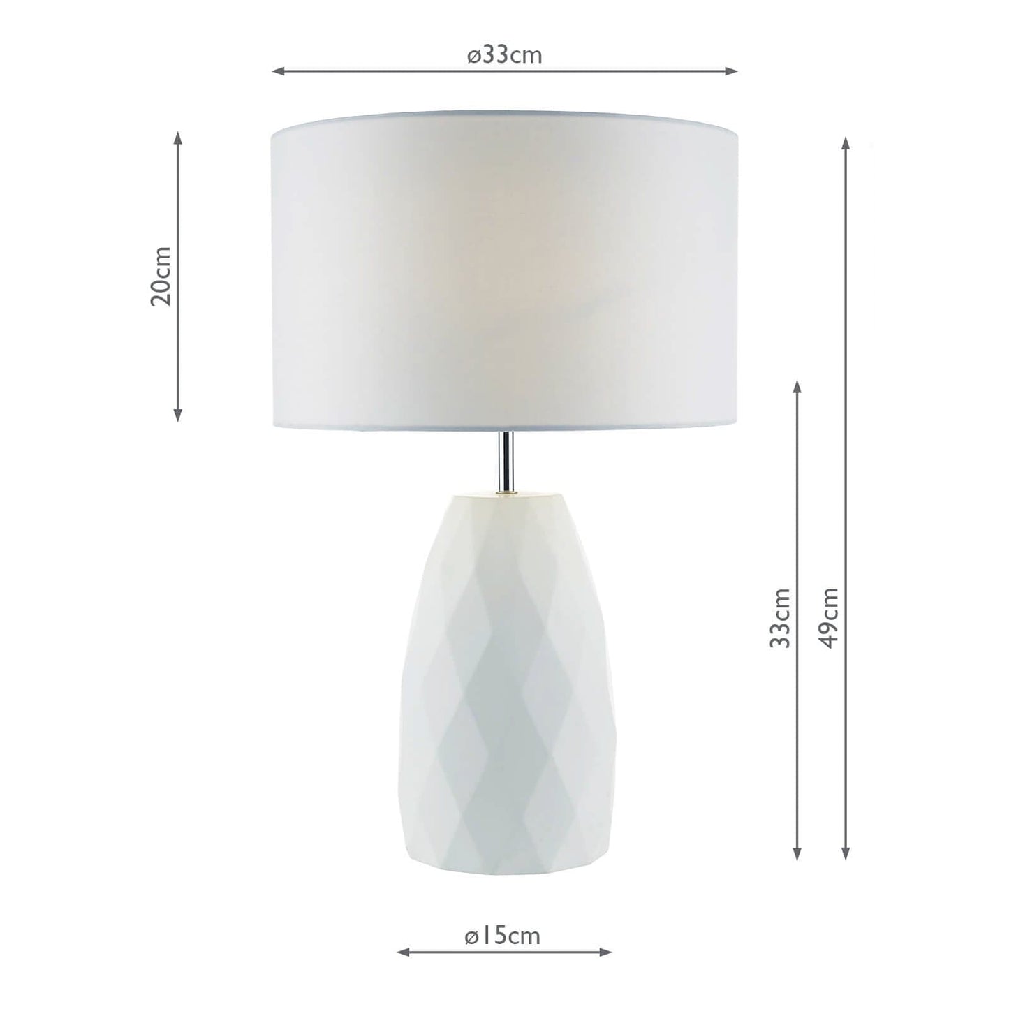 dar lighting Ciara Table Lamp White With Shade CIA422