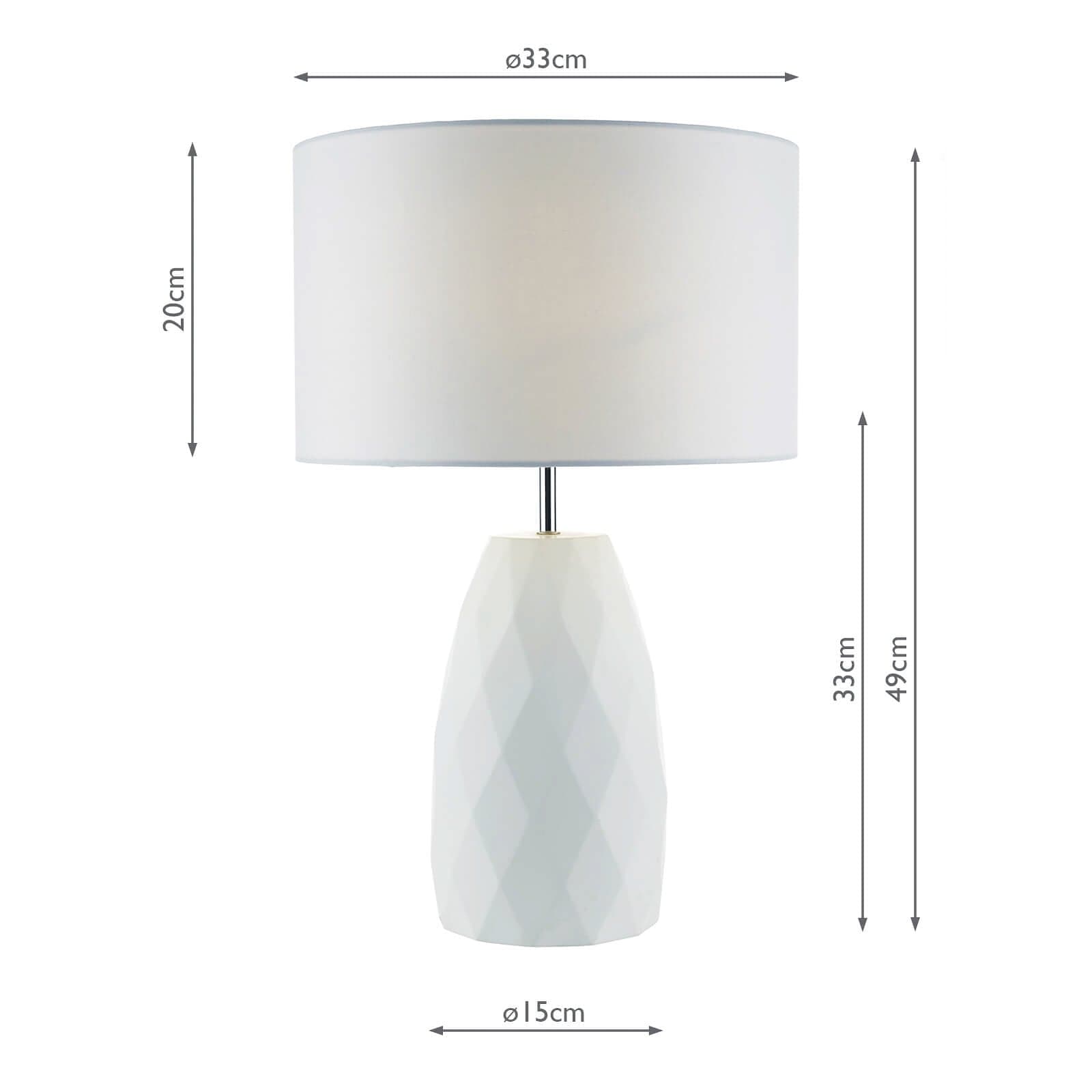 dar lighting Ciara Table Lamp White With Shade CIA422