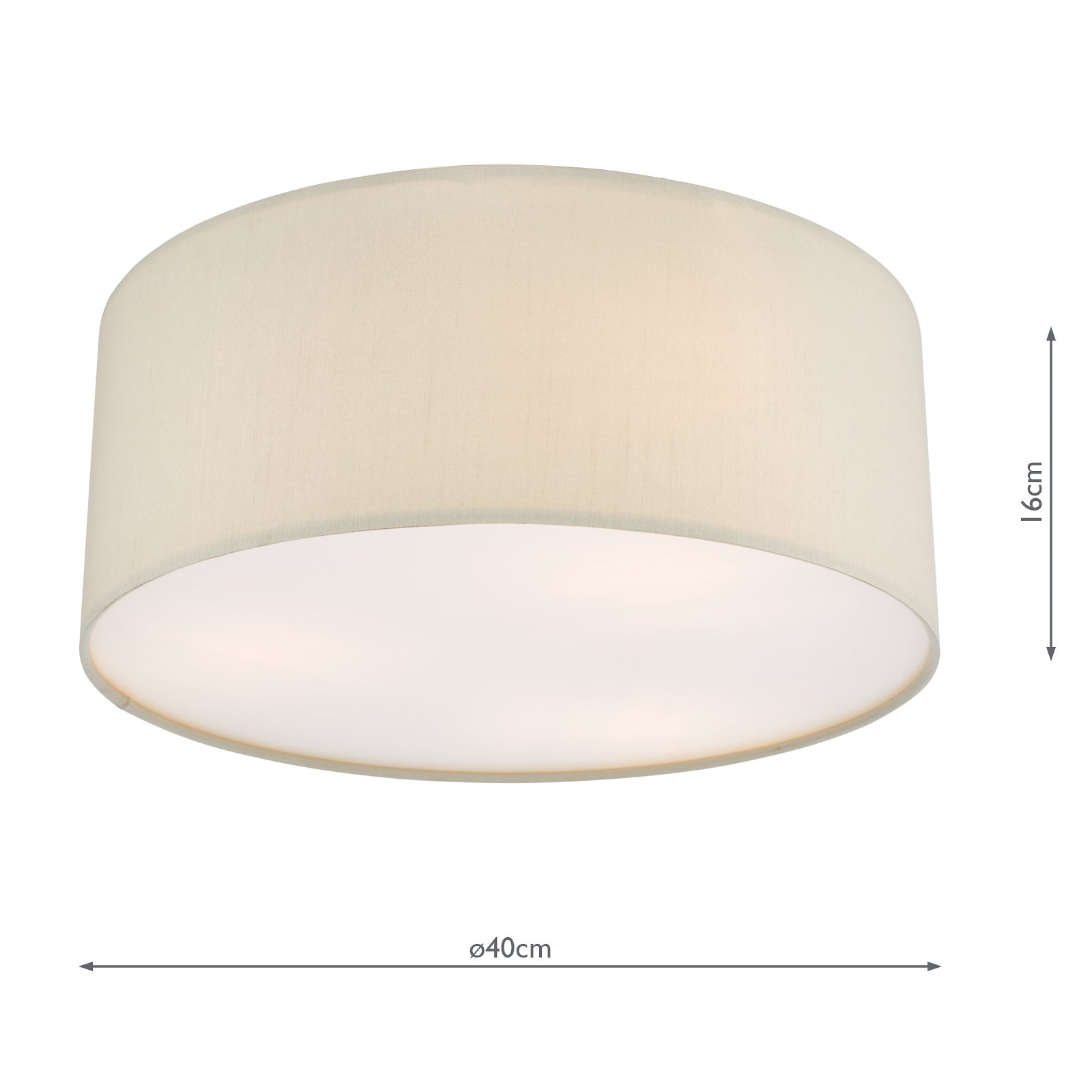 dar lighting Cierro 3 Light Flush Taupe With Diffuser 40cm CIE5201