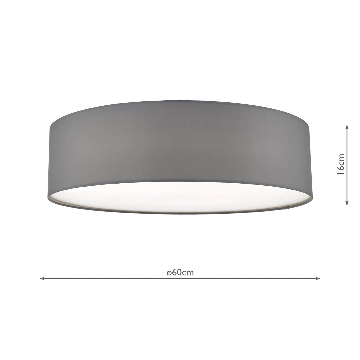 dar lighting Cierro 4 Light Flush Grey 60cm CIE5039