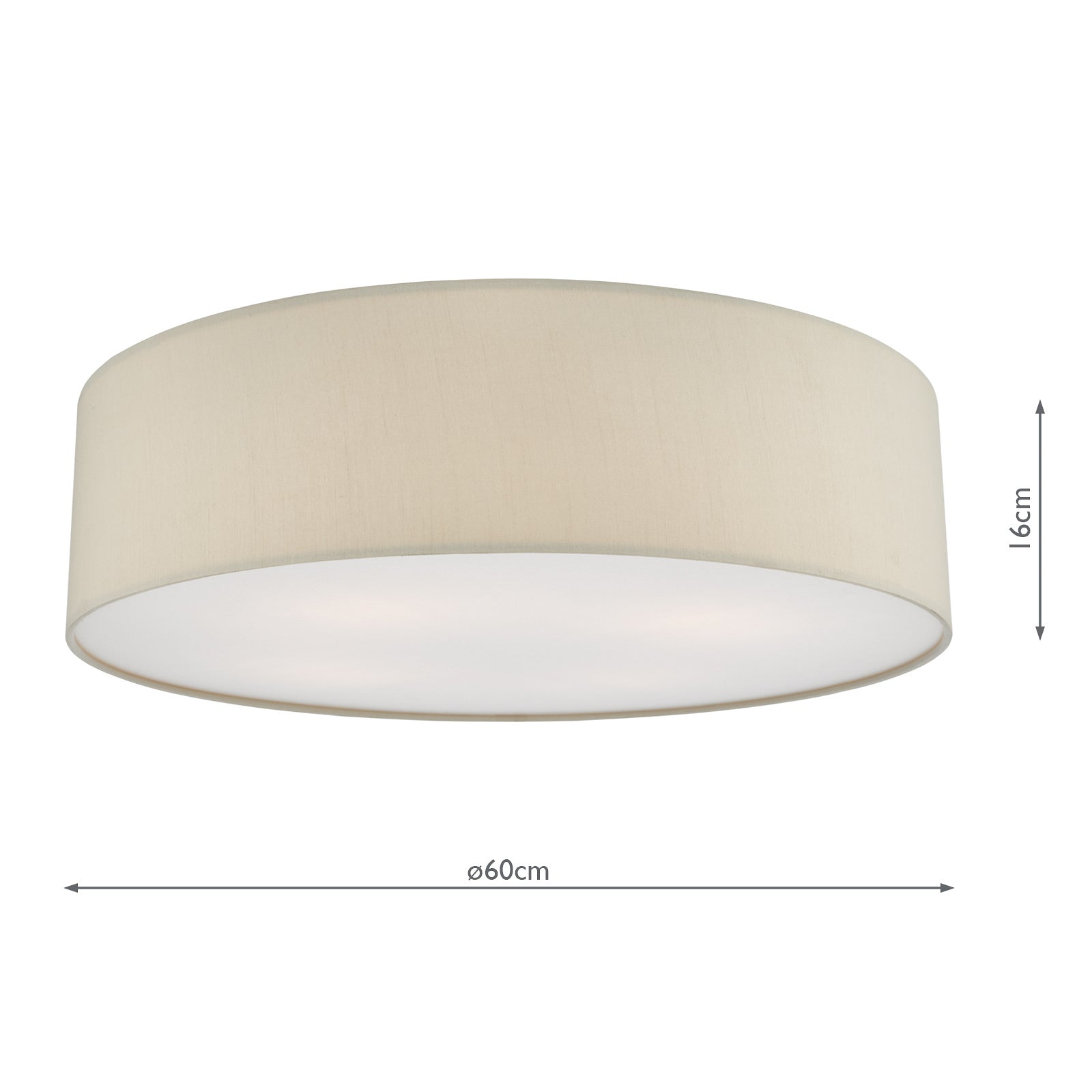 dar lighting Cierro 4 Light Flush Taupe With Diffuser 60cm CIE5001