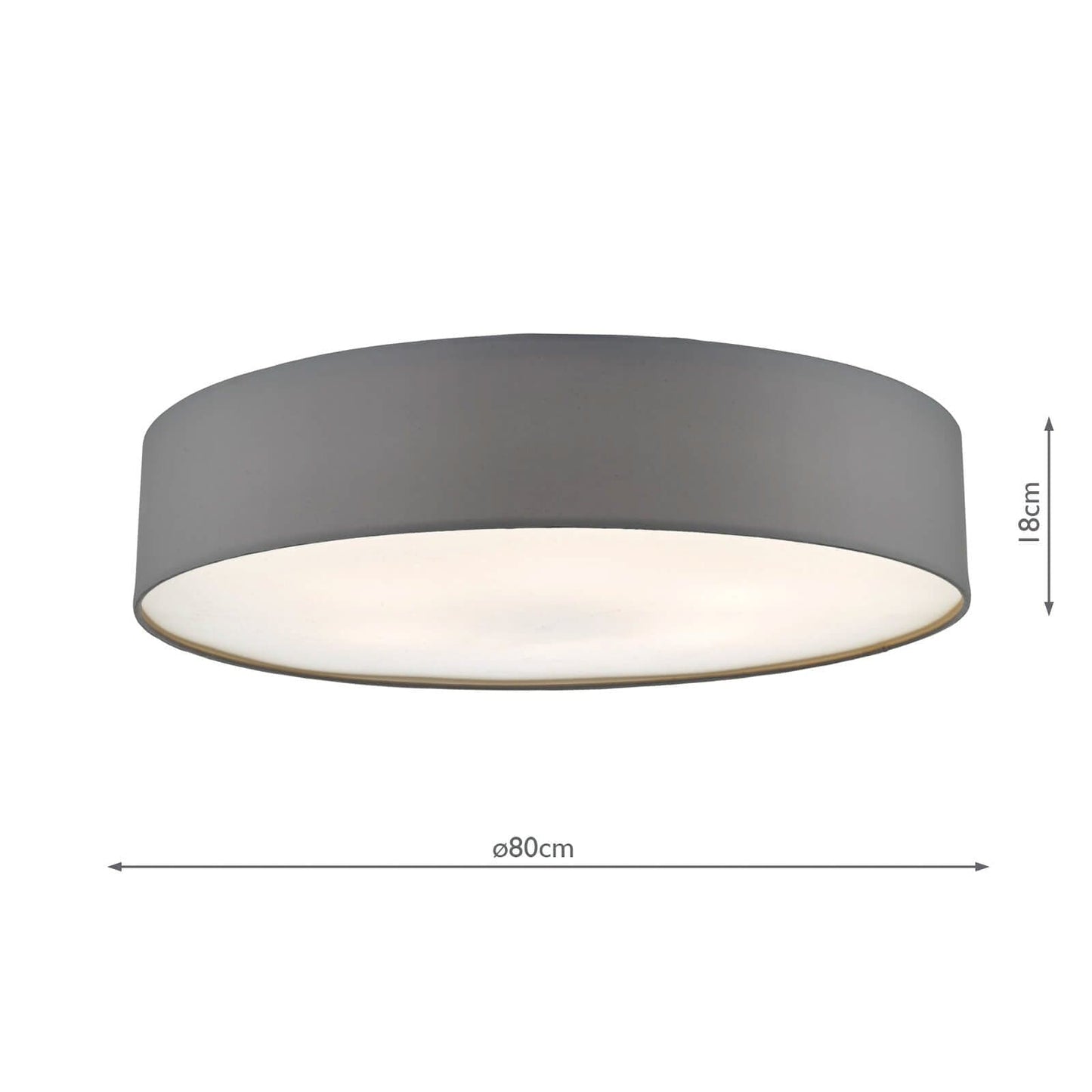 dar lighting Cierro 6 Light Flush Grey 80cm CIE4839