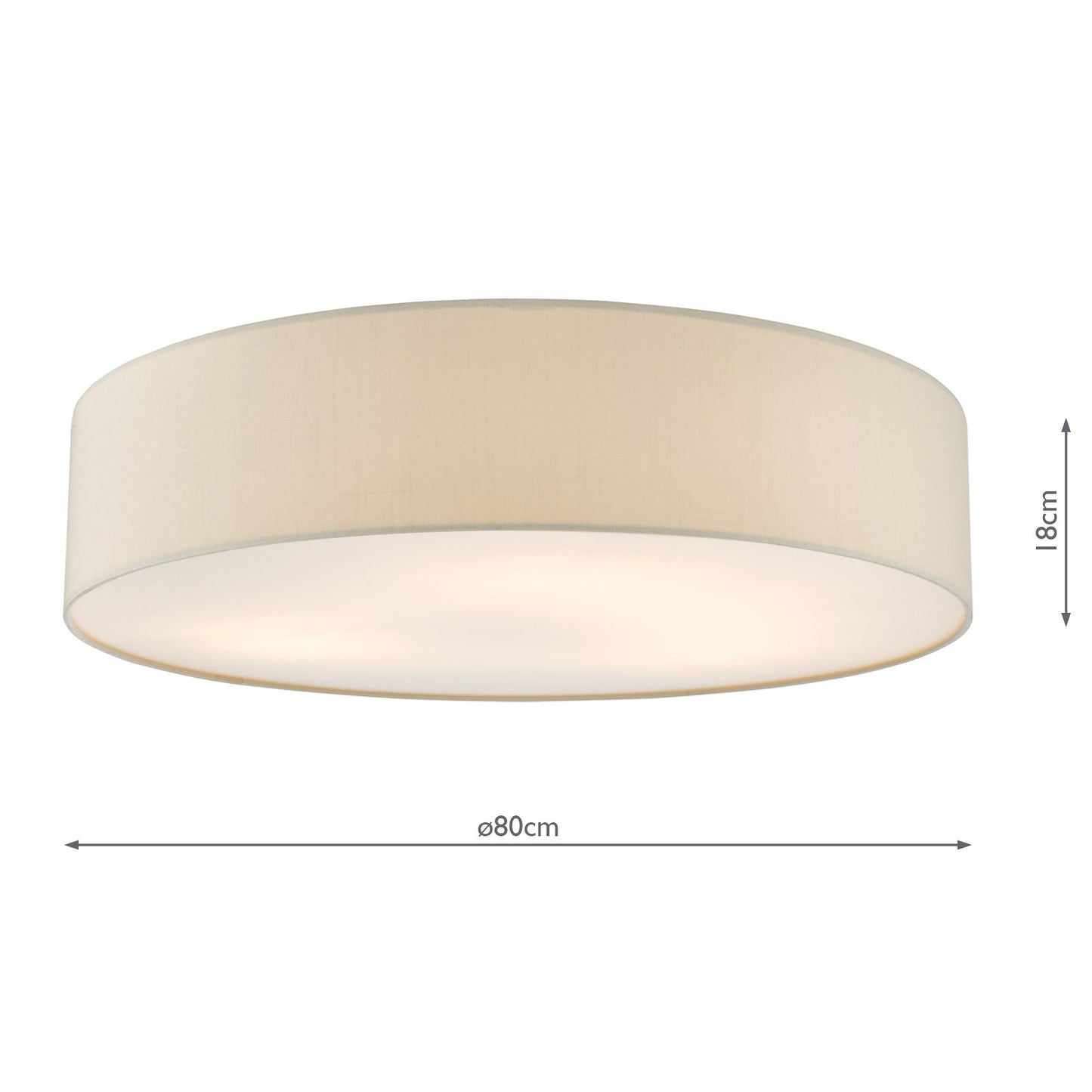 dar lighting Cierro 6 Light Flush Taupe With Diffuser 80cm CIE4801