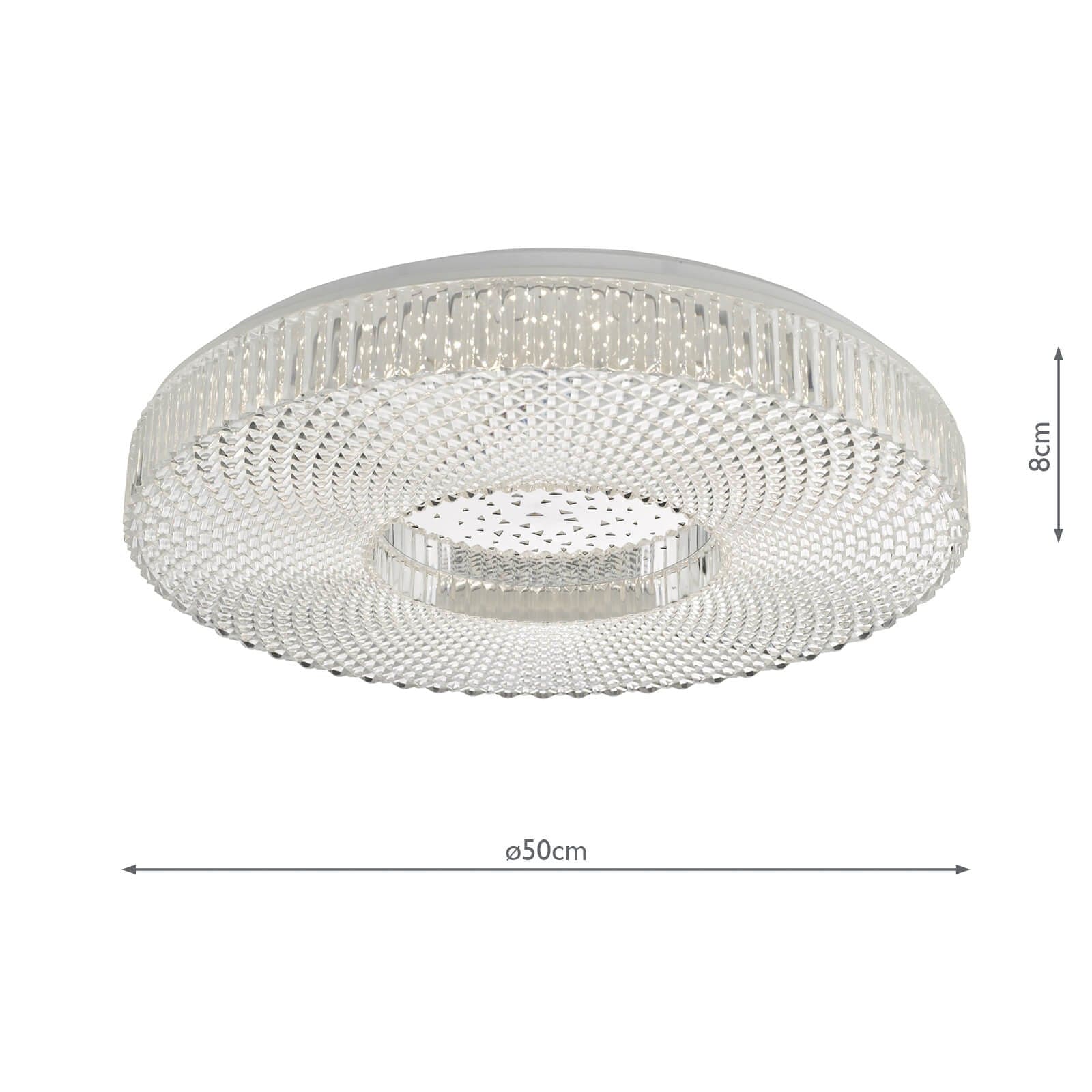 dar lighting Cimona Flush Acrylic Large LED CIM4808