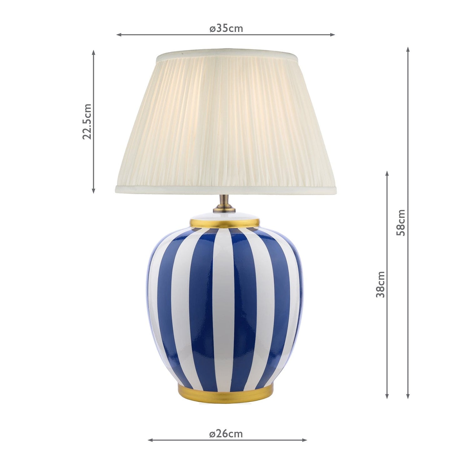 dar lighting Circus Ceramic Table Lamp Blue & White Base Only CIR4223