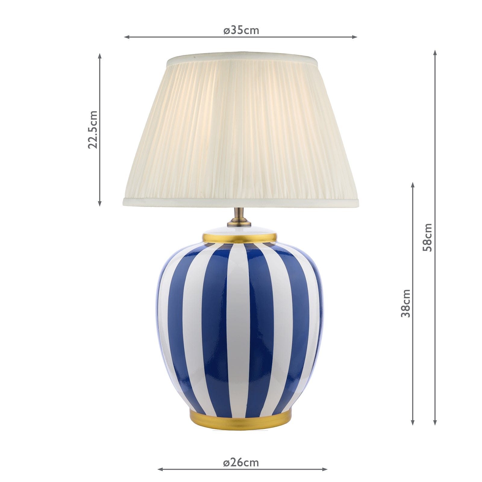 dar lighting Circus Ceramic Table Lamp Blue & White Base Only CIR4223
