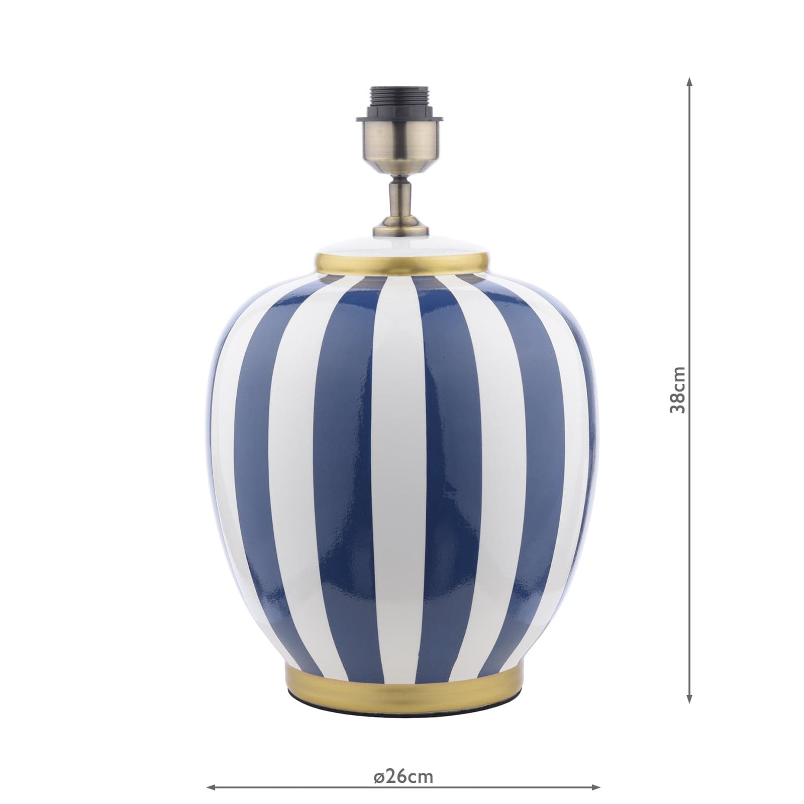 dar lighting Circus Ceramic Table Lamp Blue & White Base Only CIR4223