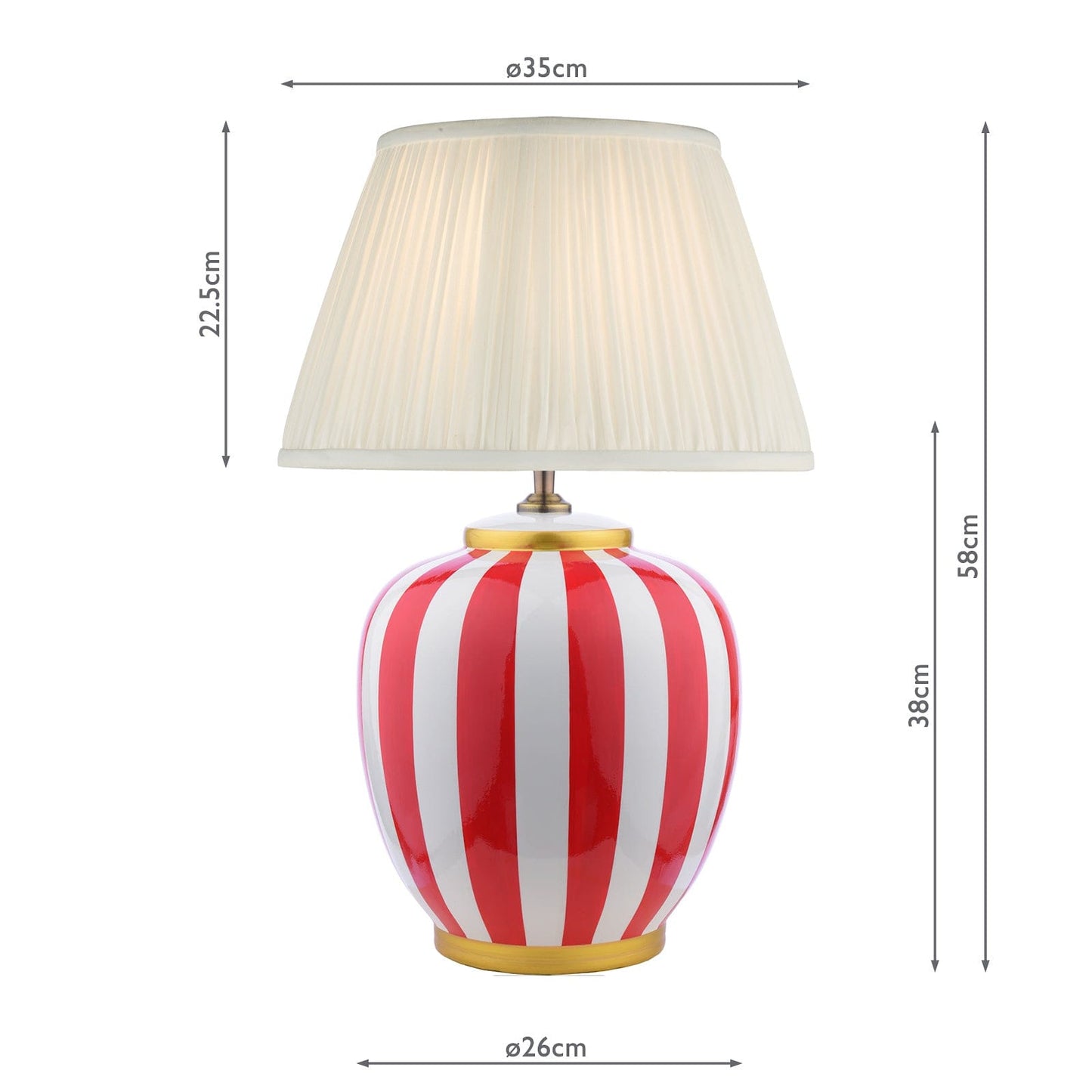 dar lighting Circus Ceramic Table Lamp Yellow & White Base Only CIR4225