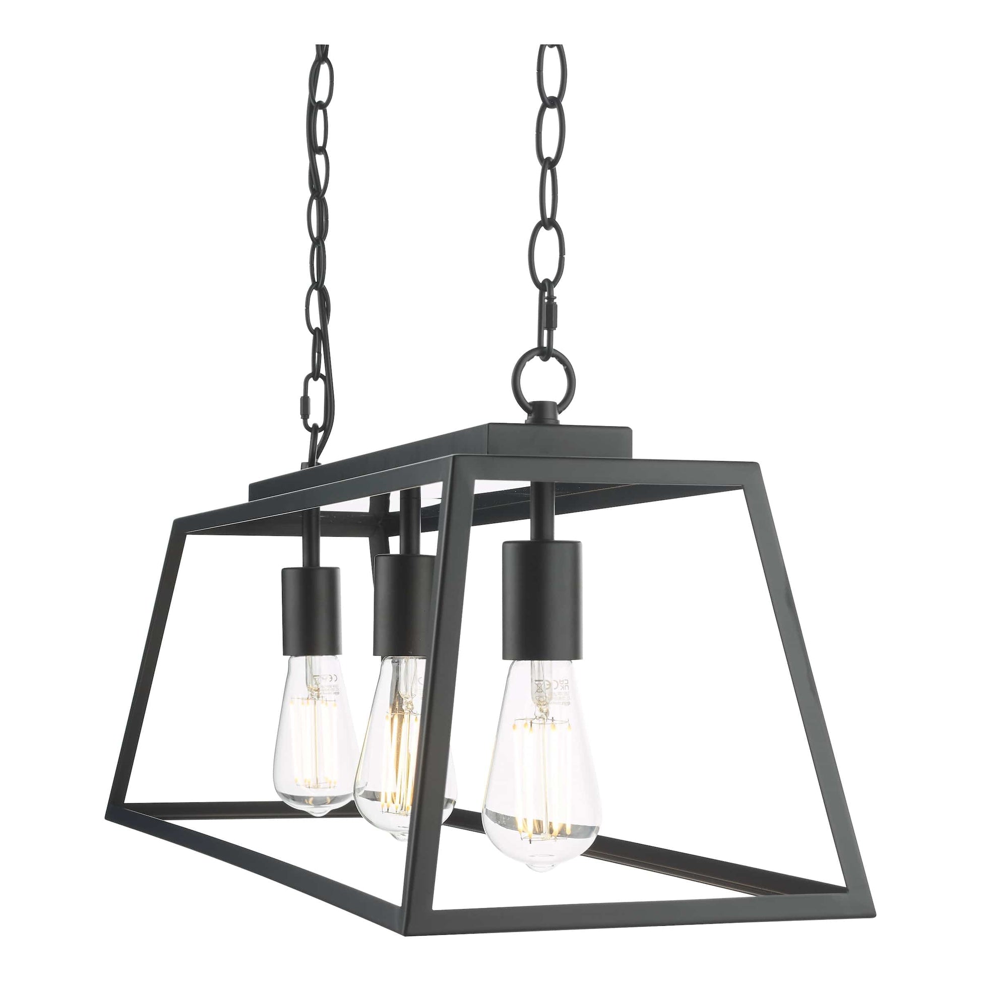 dar lighting Claudia 3 Light Bar Pendant Matt Black CLA0322