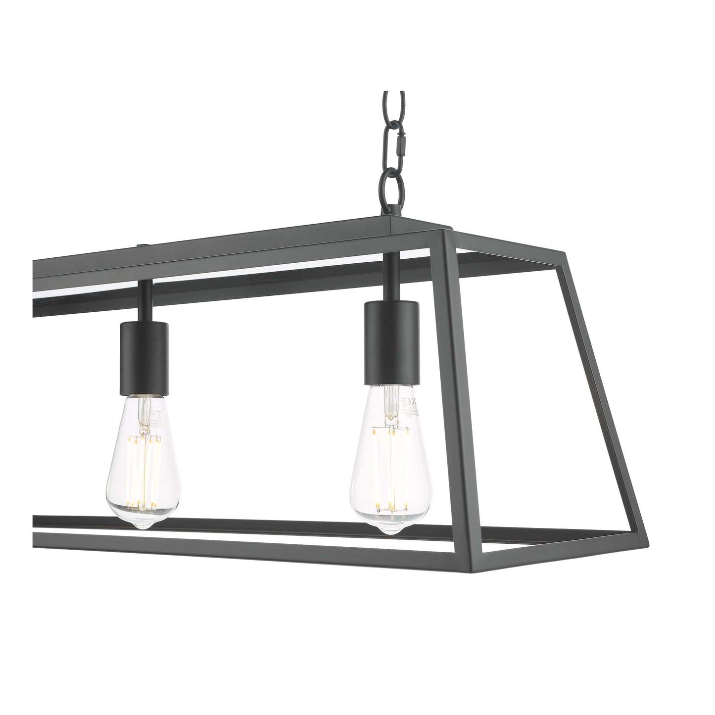 dar lighting Claudia 3 Light Bar Pendant Matt Black CLA0322