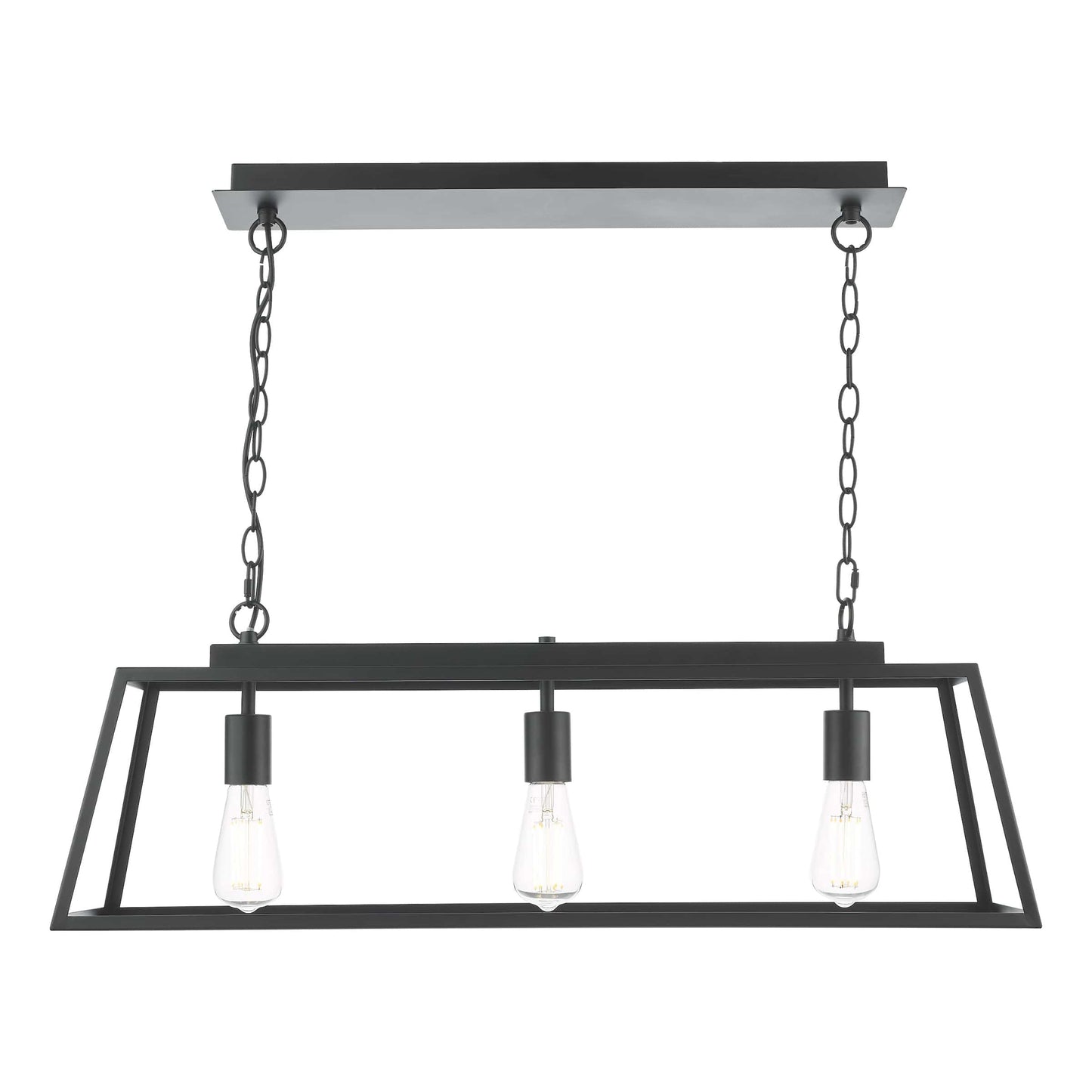 dar lighting Claudia 3 Light Bar Pendant Matt Black CLA0322