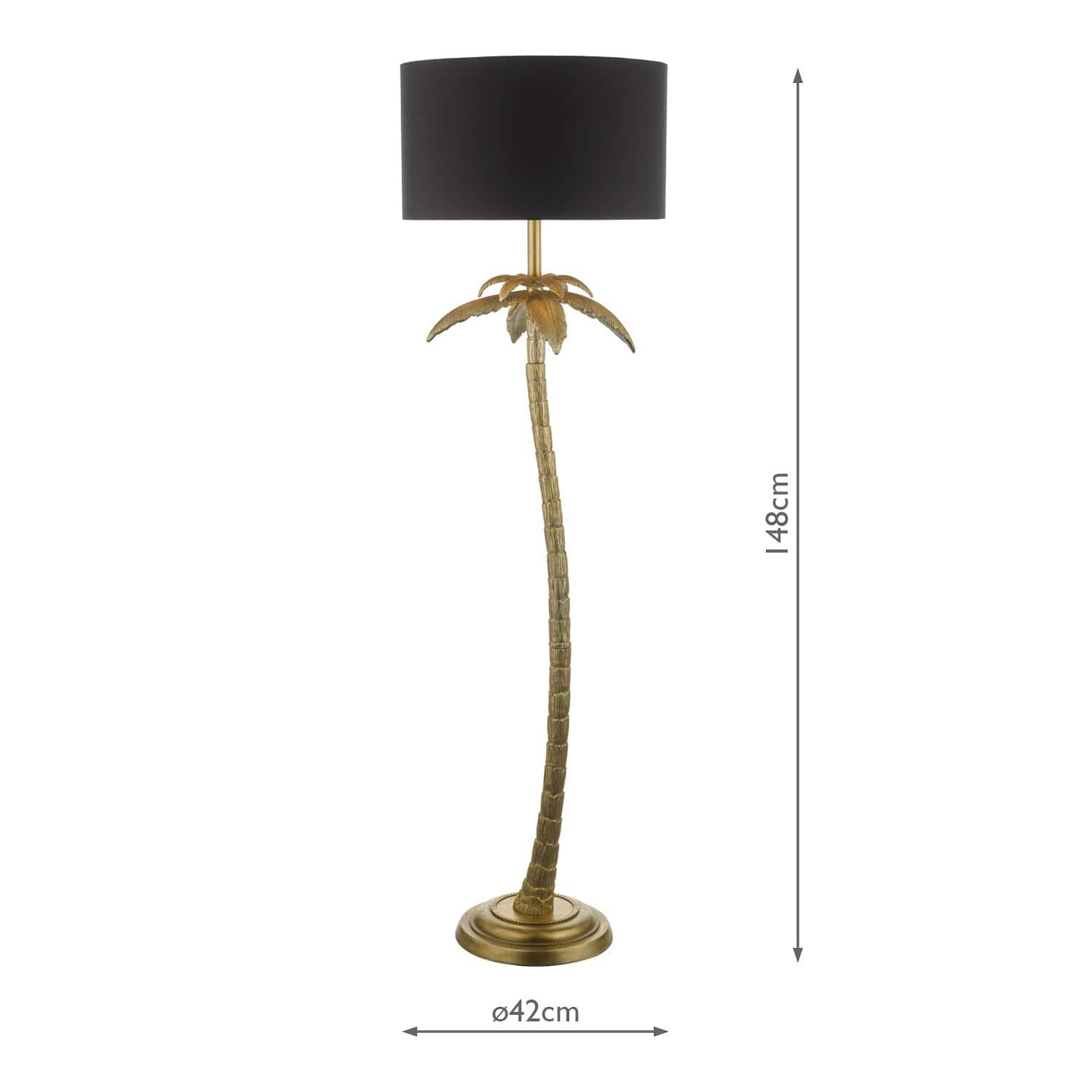 dar lighting Coco Floor Lamp Antique Gold With Shade COC4935