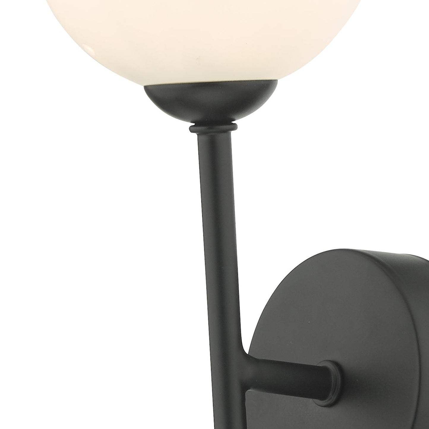 dar lighting Cohen 1 Light Wall Light Matt Black With Opal Glass COH0722-02