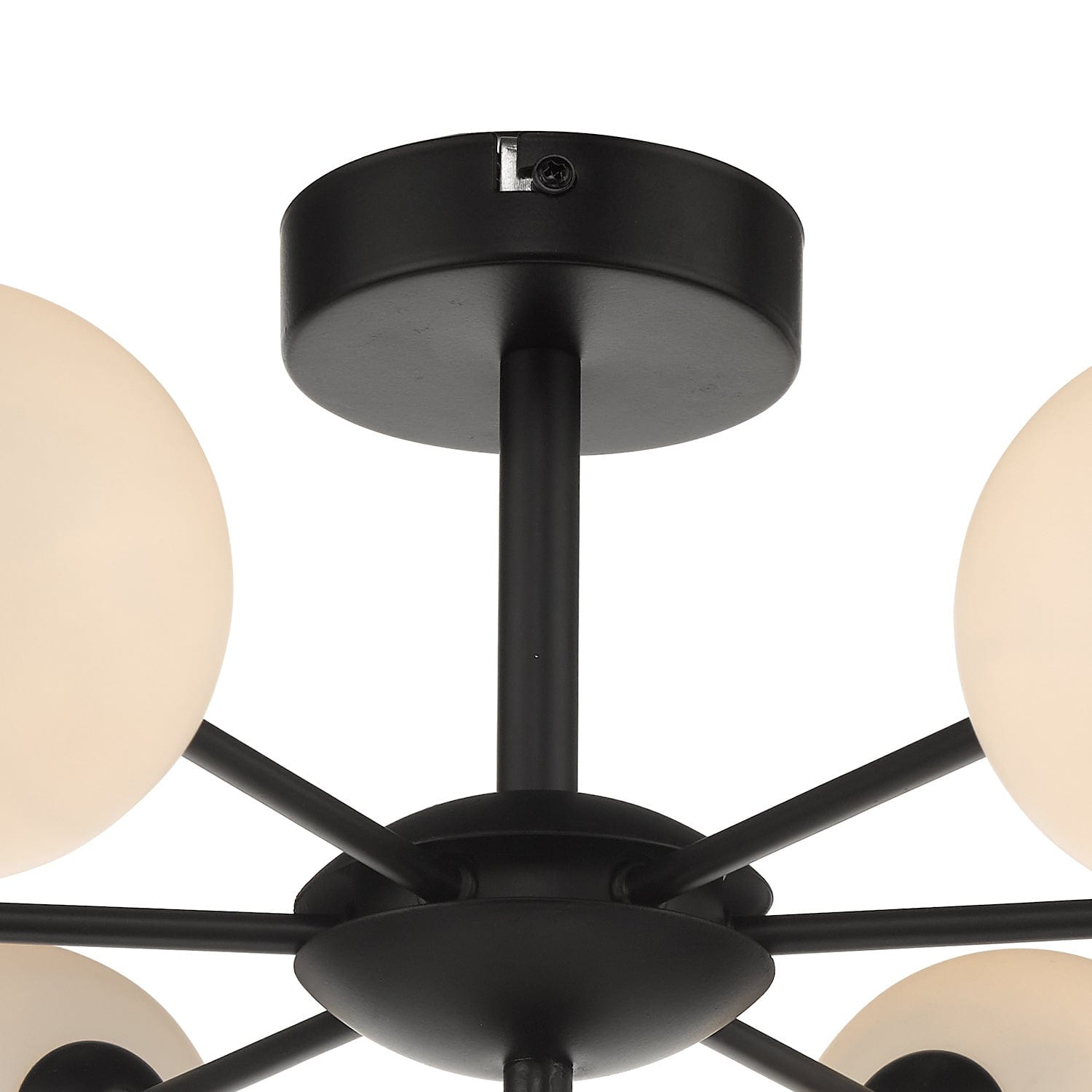 dar lighting Cohen 7 Light Semi Flush Matt Black Opal Glass COH3422-02