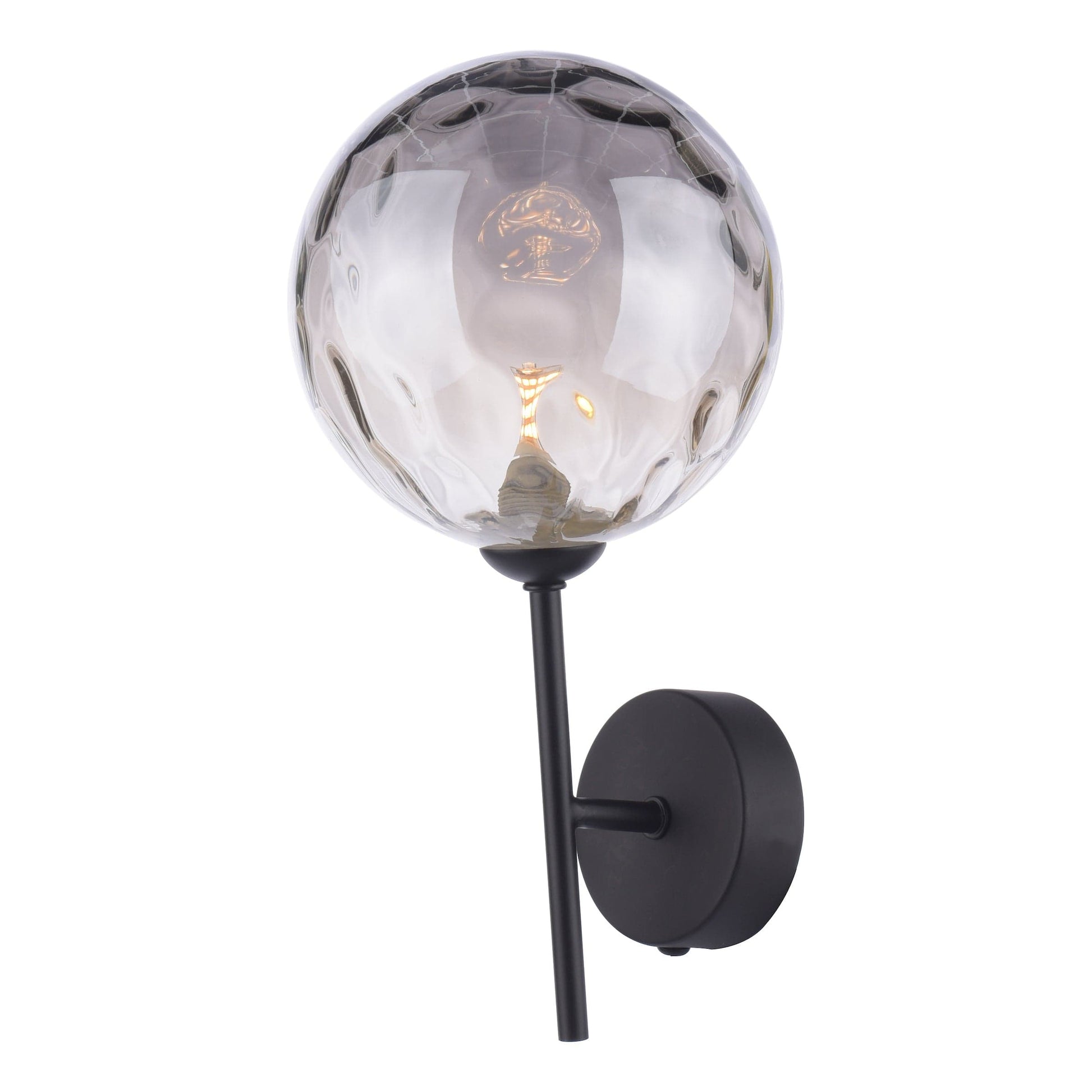 dar lighting Cohen Wall Light Matt Black Smoked Glass COH0722-10