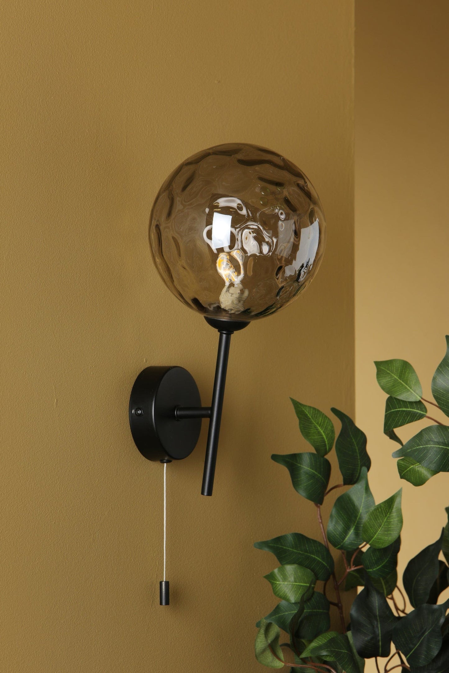 dar lighting Cohen Wall Light Matt Black Smoked Glass COH0722-10