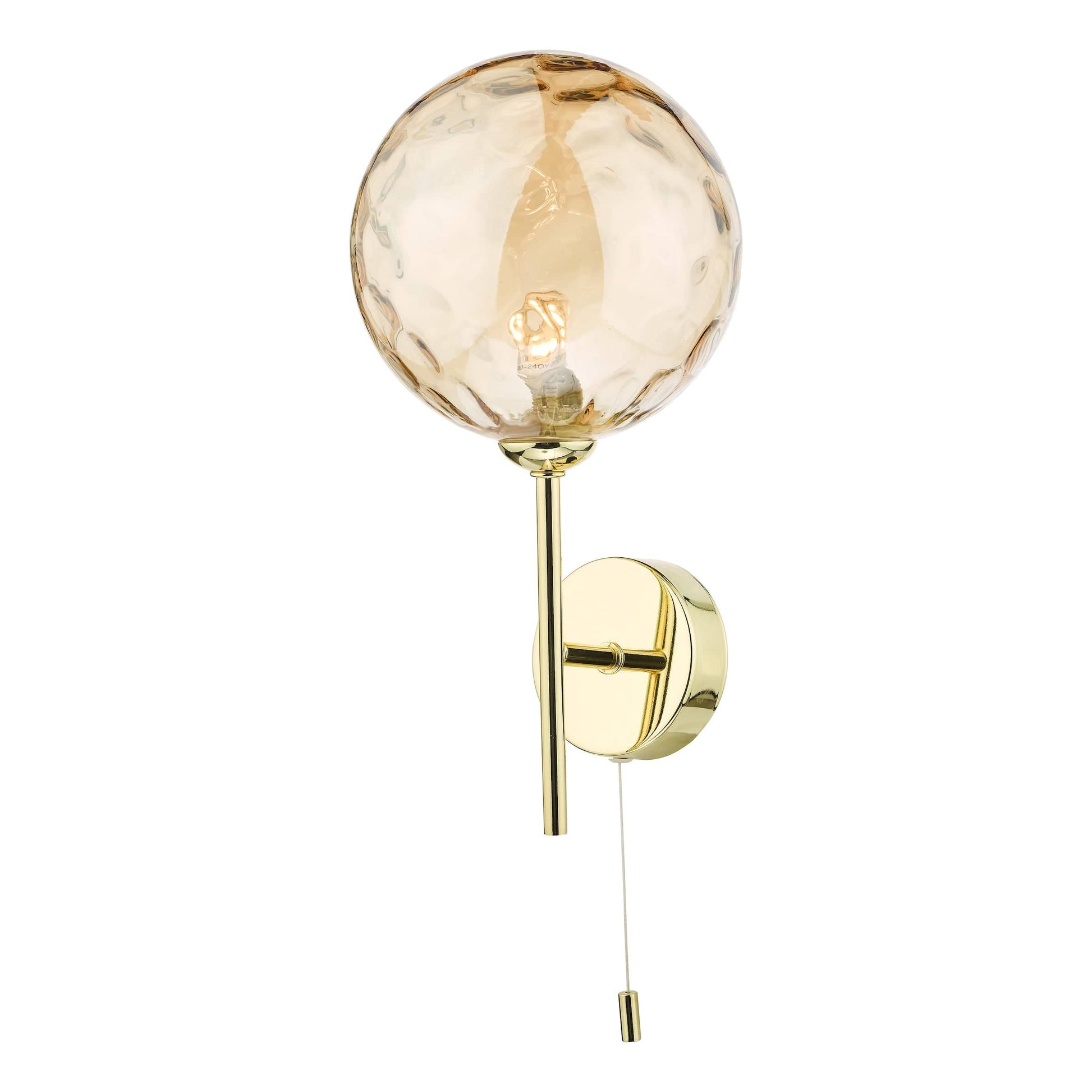 dar lighting Cohen Wall Light Polished Gold Champagne Glass COH0735-11