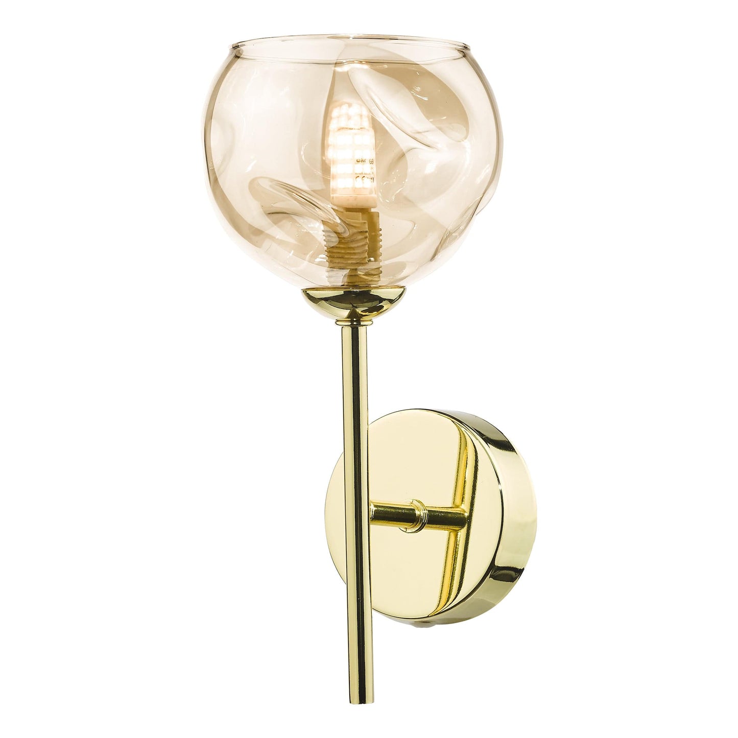 dar lighting Cohen Wall Light Polished - Gold Champagne Glass COH0735-16