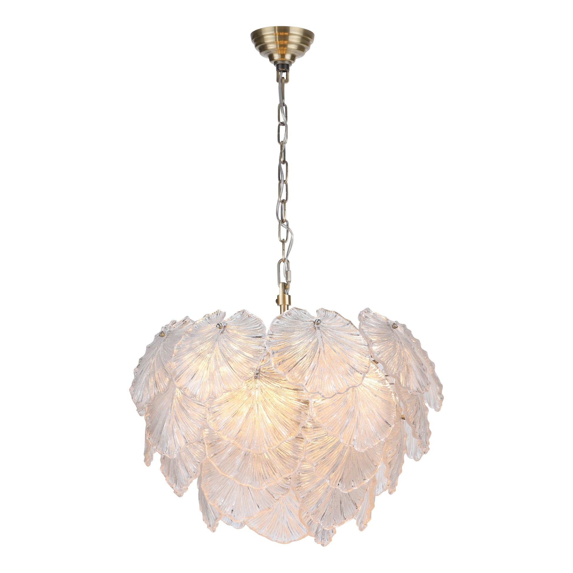dar lighting Courtney 10 Light Pendant Textured Glass and Antique Brass COU2375