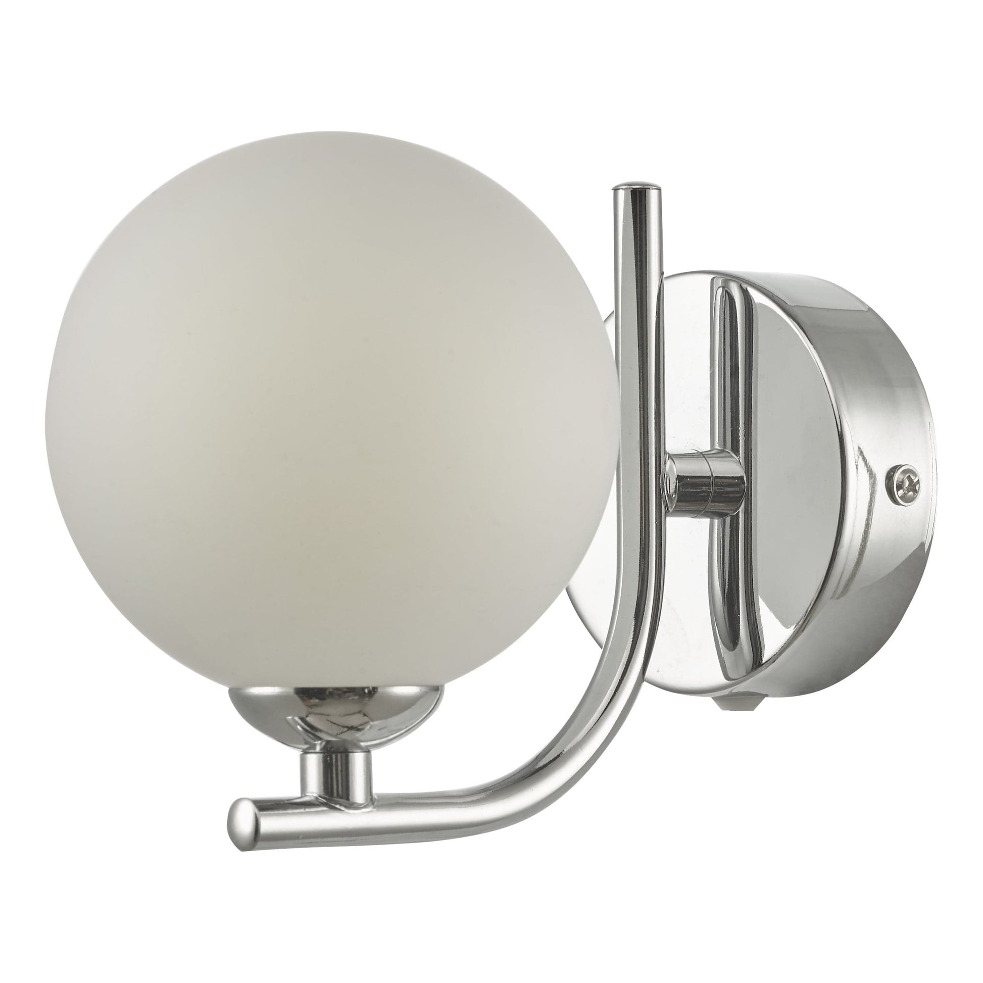 dar lighting Cradle 1 Light Wall Light Polished Chrome Opal Glass CRA0750-02