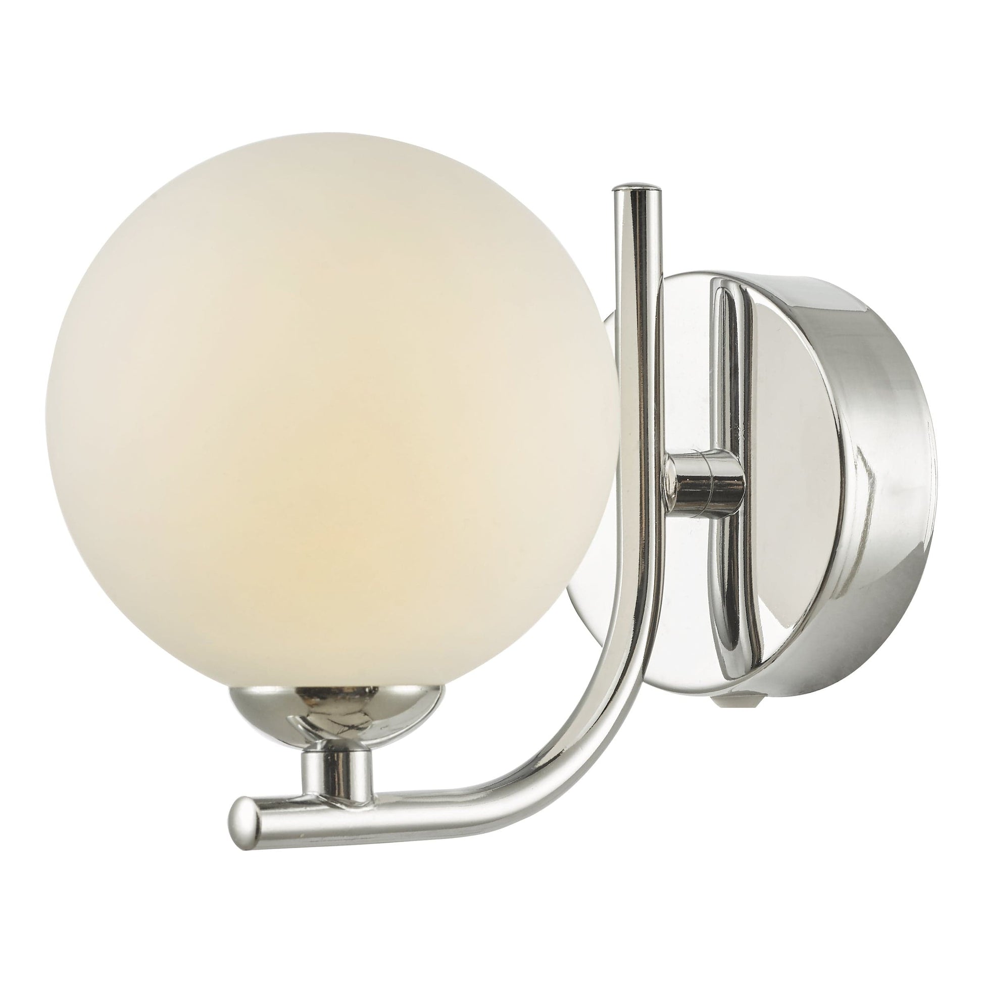 dar lighting Cradle 1 Light Wall Light Polished Chrome Opal Glass CRA0750-02