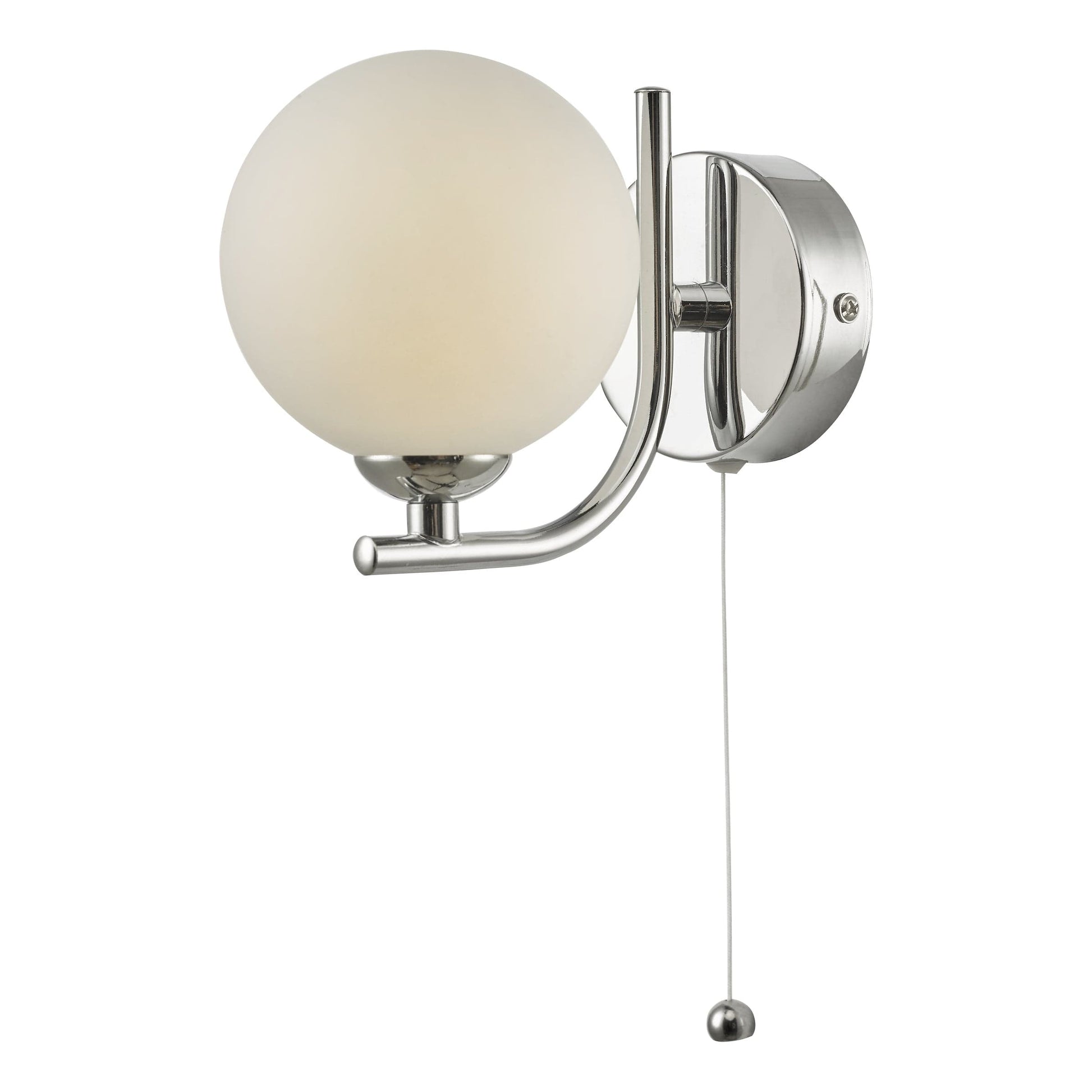 dar lighting Cradle 1 Light Wall Light Polished Chrome Opal Glass CRA0750-02