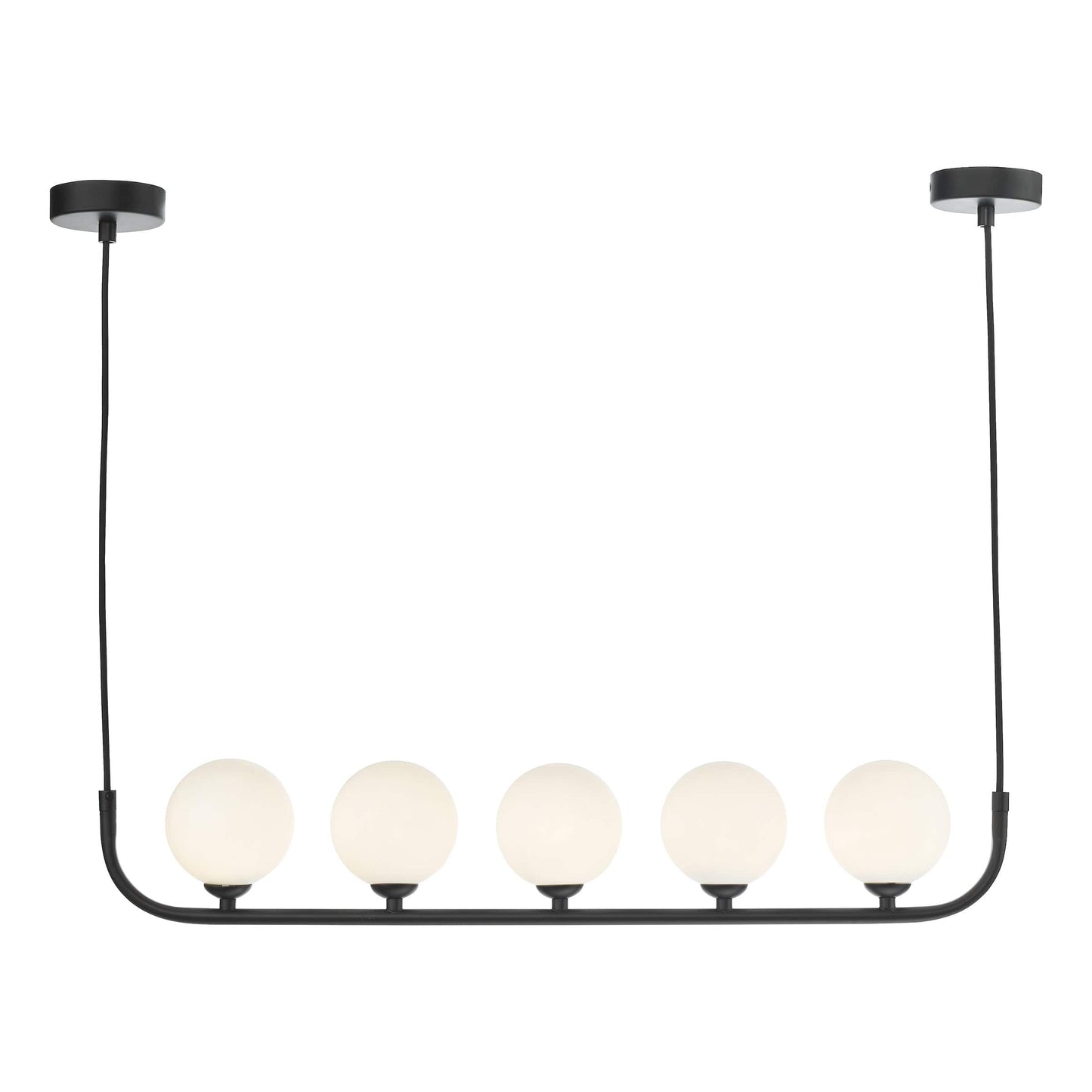 dar lighting Cradle 5 Light Bar Pendant Matt With Opal Glass CRA0522-02