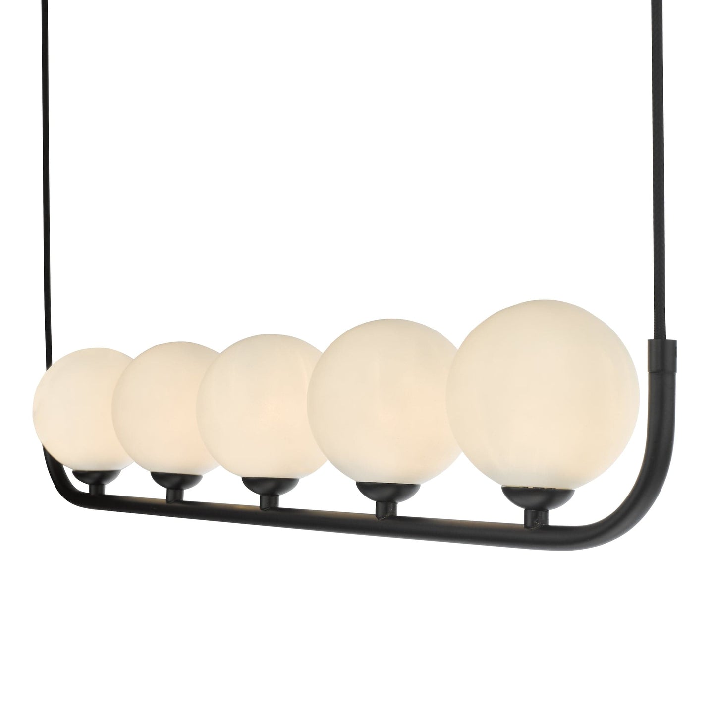 dar lighting Cradle 5 Light Bar Pendant Matt With Opal Glass CRA0522-02