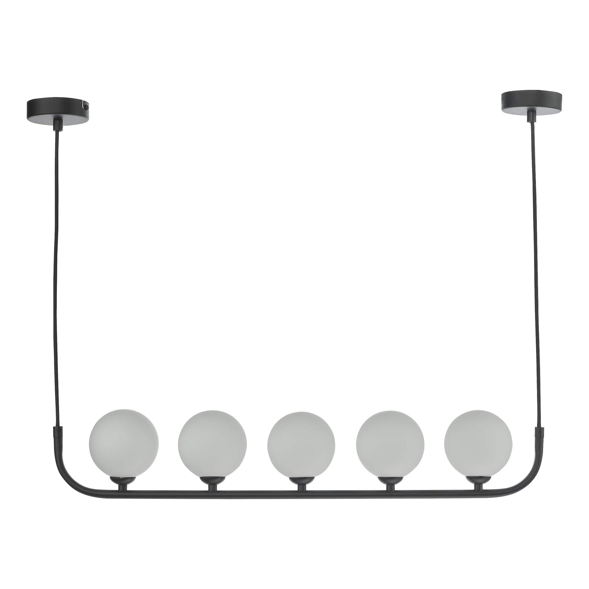 dar lighting Cradle 5 Light Bar Pendant Matt With Opal Glass CRA0522-02