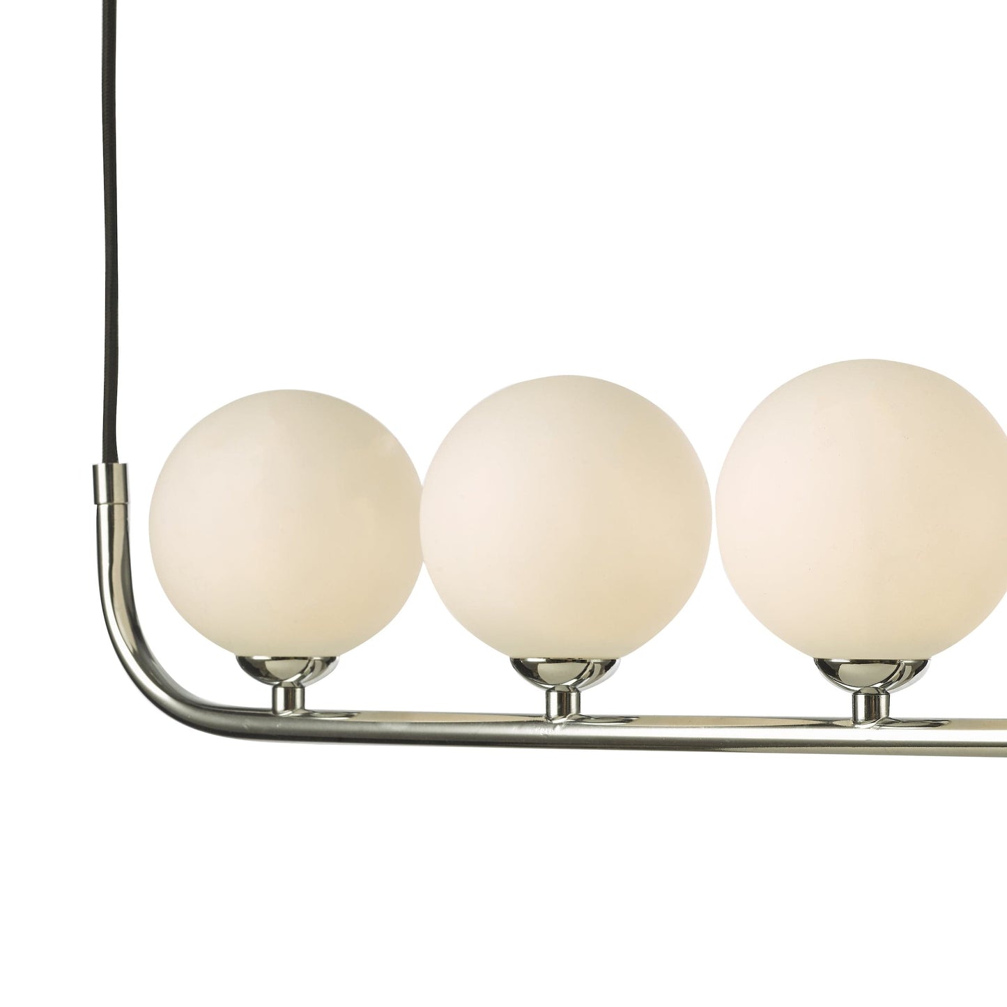 dar lighting Cradle 5 Light Bar Pendant Polished Chrome Opal Glass CRA0550-02