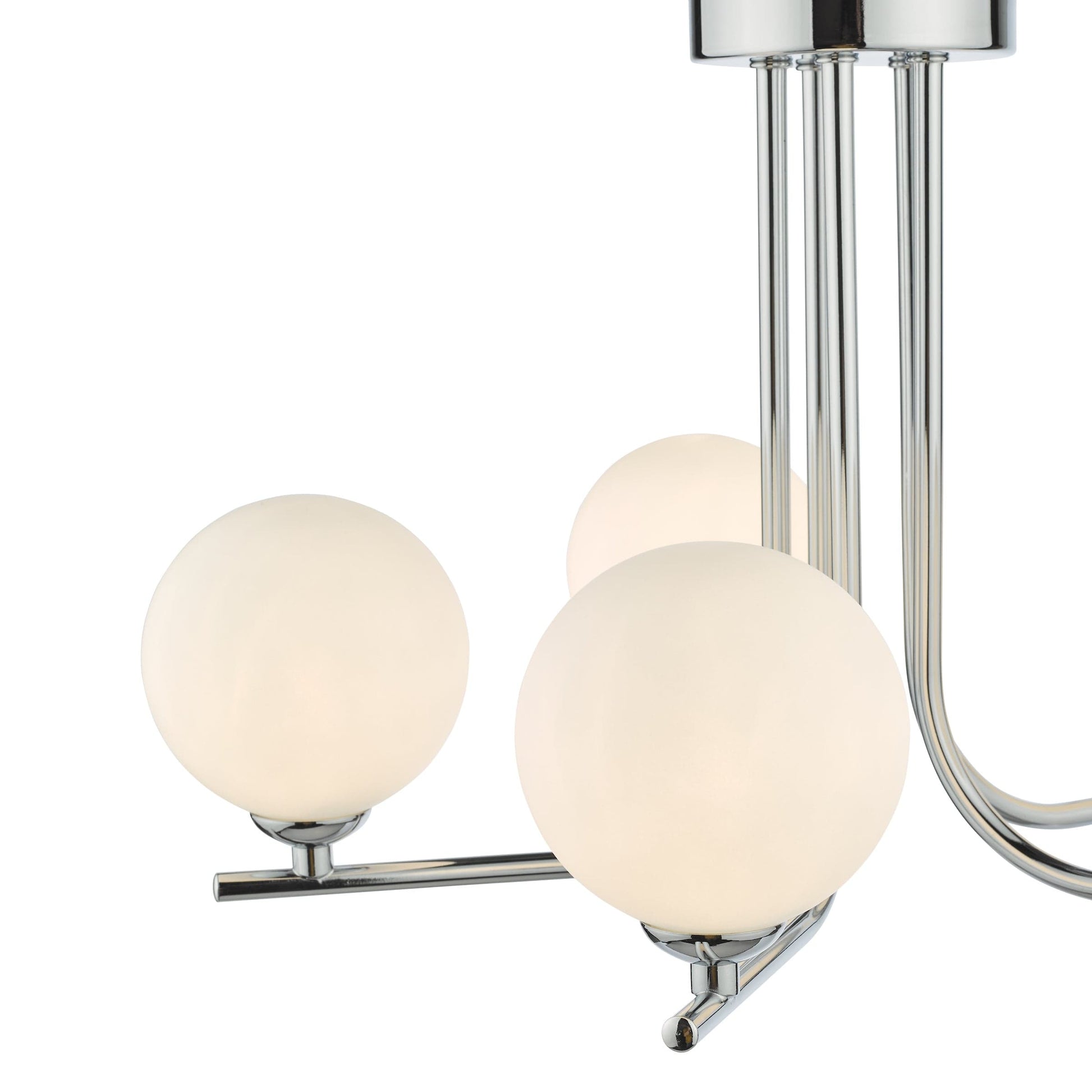 dar lighting Cradle 5 Light Semi Flush Polished Chrome Opal Glass CRA5450-02