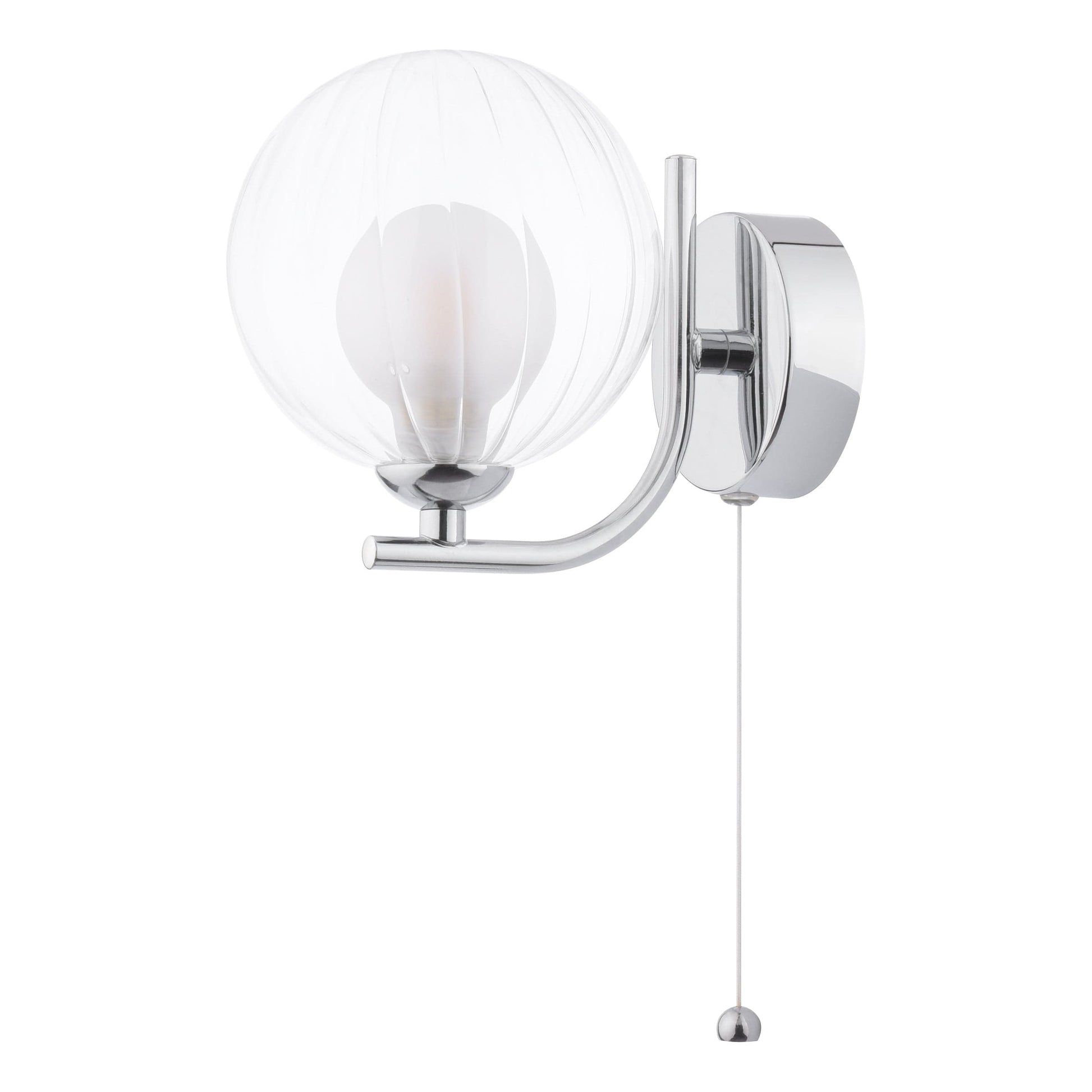 dar lighting Cradle Wall Light Polished Chrome & Clear/Opal Glass CRA0750-20