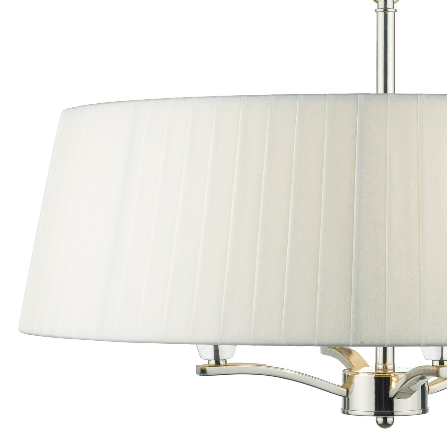 dar lighting Cristin 4 Light Pendant Polished Nickel With Ivory Shade CRI042