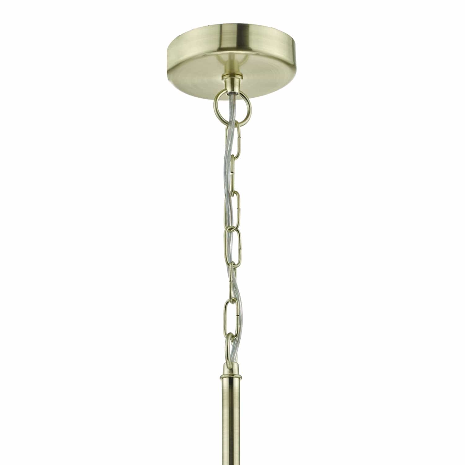 dar lighting Cristin 4 Light Pendant Satin Brass With Navy Shade CRI0423