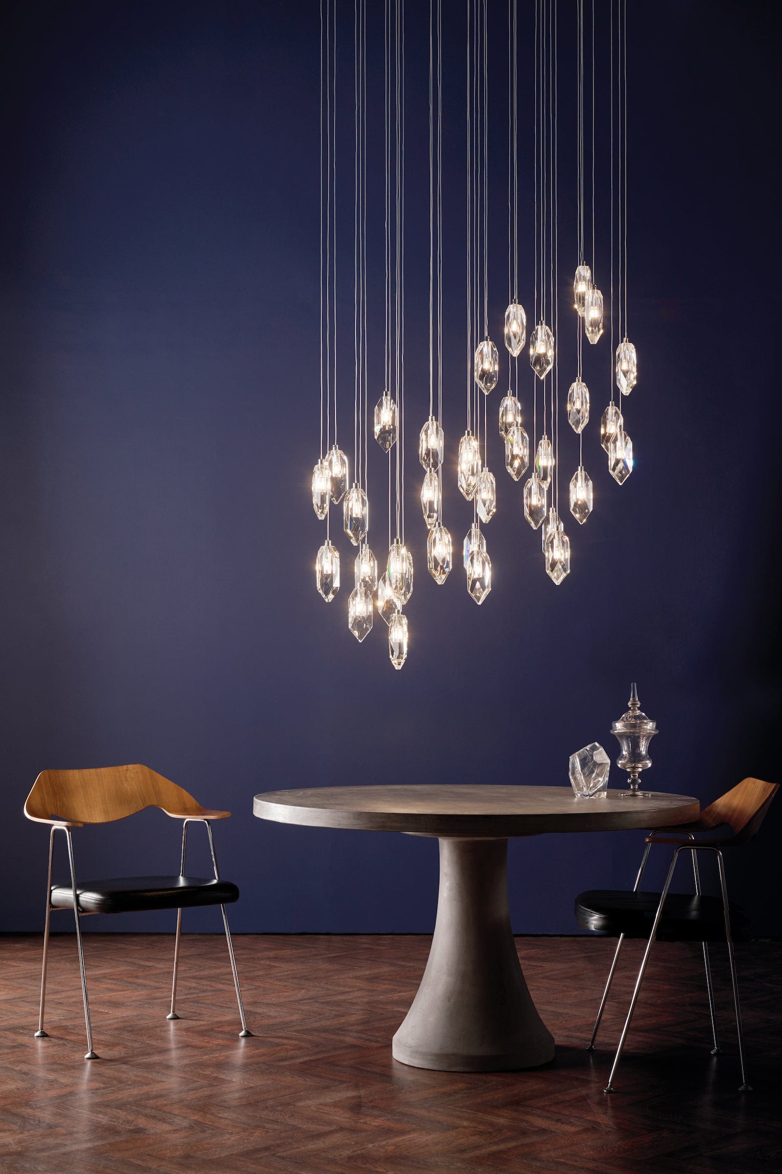 dar lighting Crystal 12 Light Cluster Pendant Polished Chrome & Crystal CRY1250