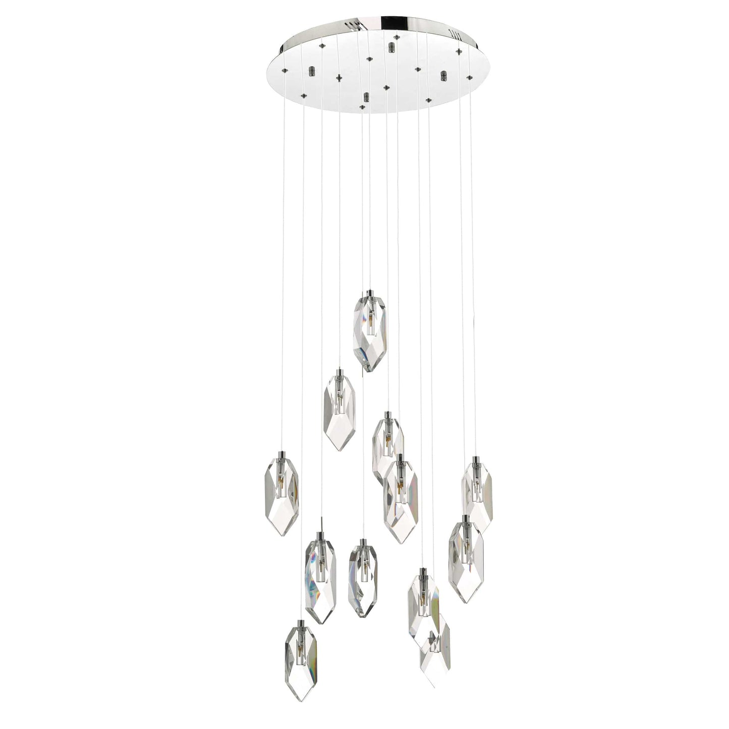 dar lighting Crystal 12 Light Cluster Pendant Polished Chrome & Crystal CRY1250