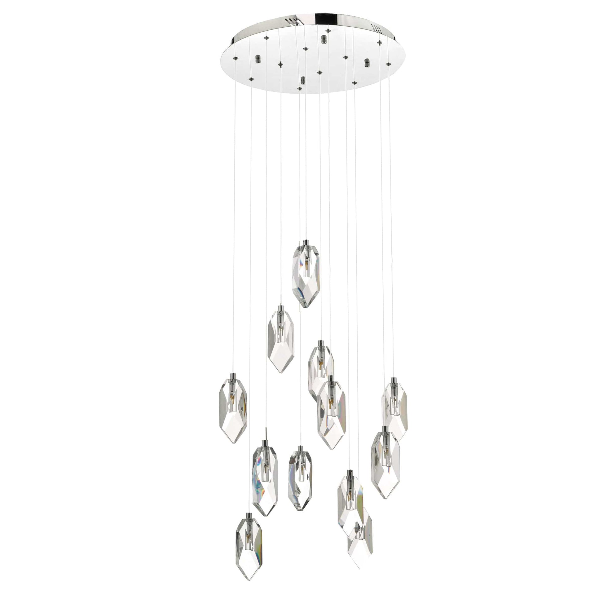 dar lighting Crystal 12 Light Cluster Pendant Polished Chrome & Crystal CRY1250