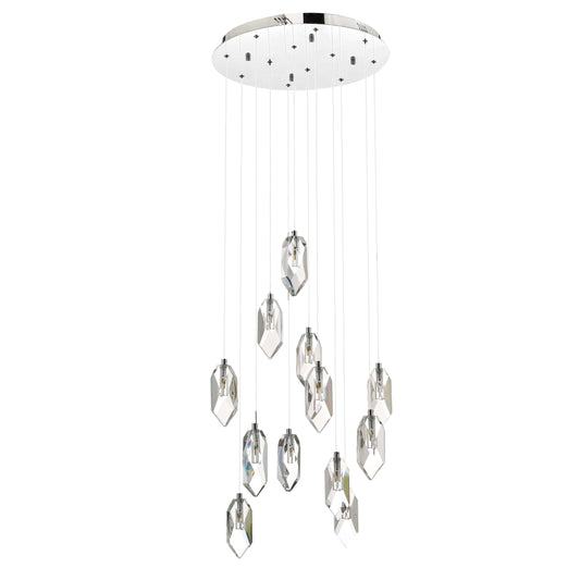 dar lighting Crystal 12 Light Cluster Pendant Polished Chrome & Crystal CRY1250