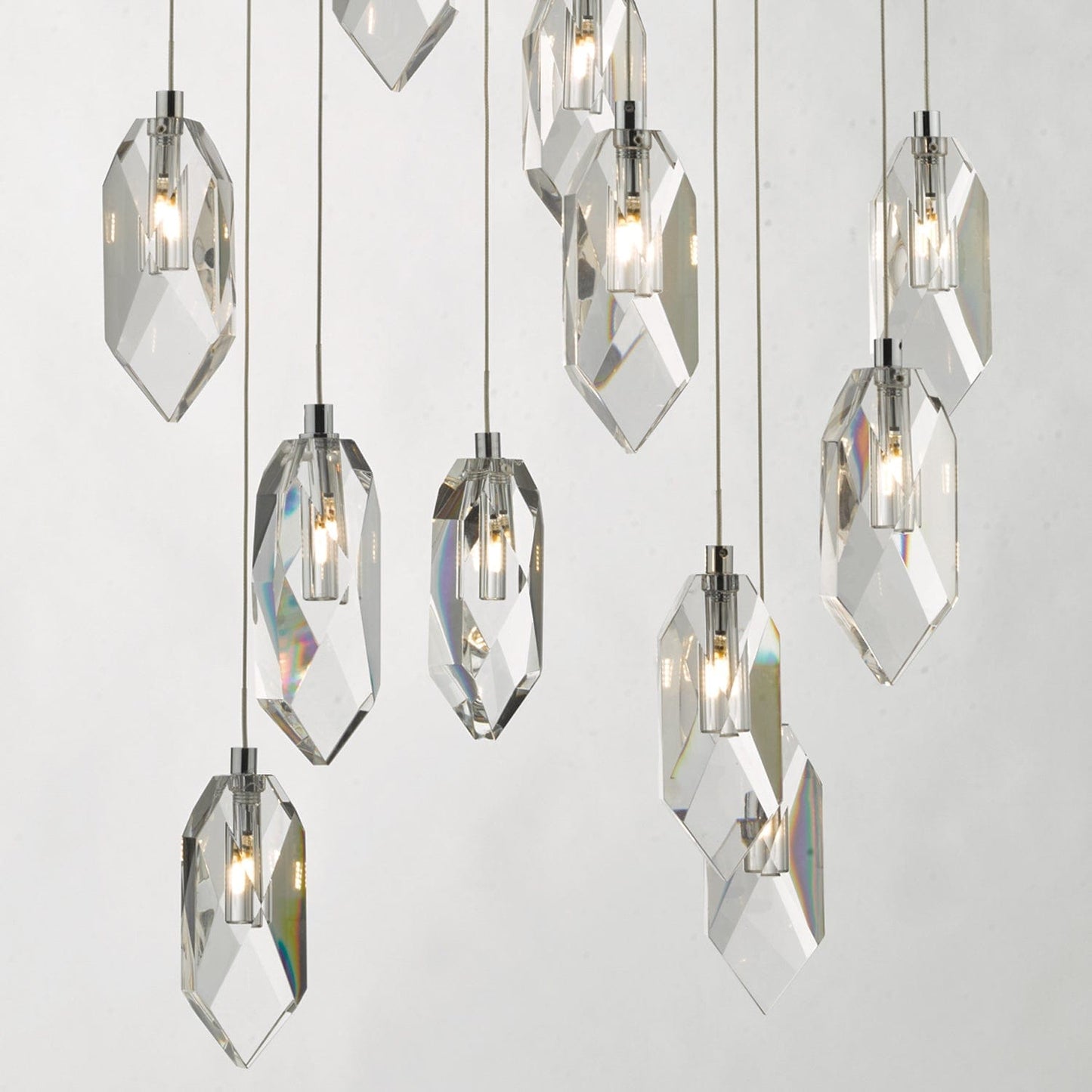 dar lighting Crystal 12 Light Cluster Pendant Polished Chrome & Crystal CRY1250