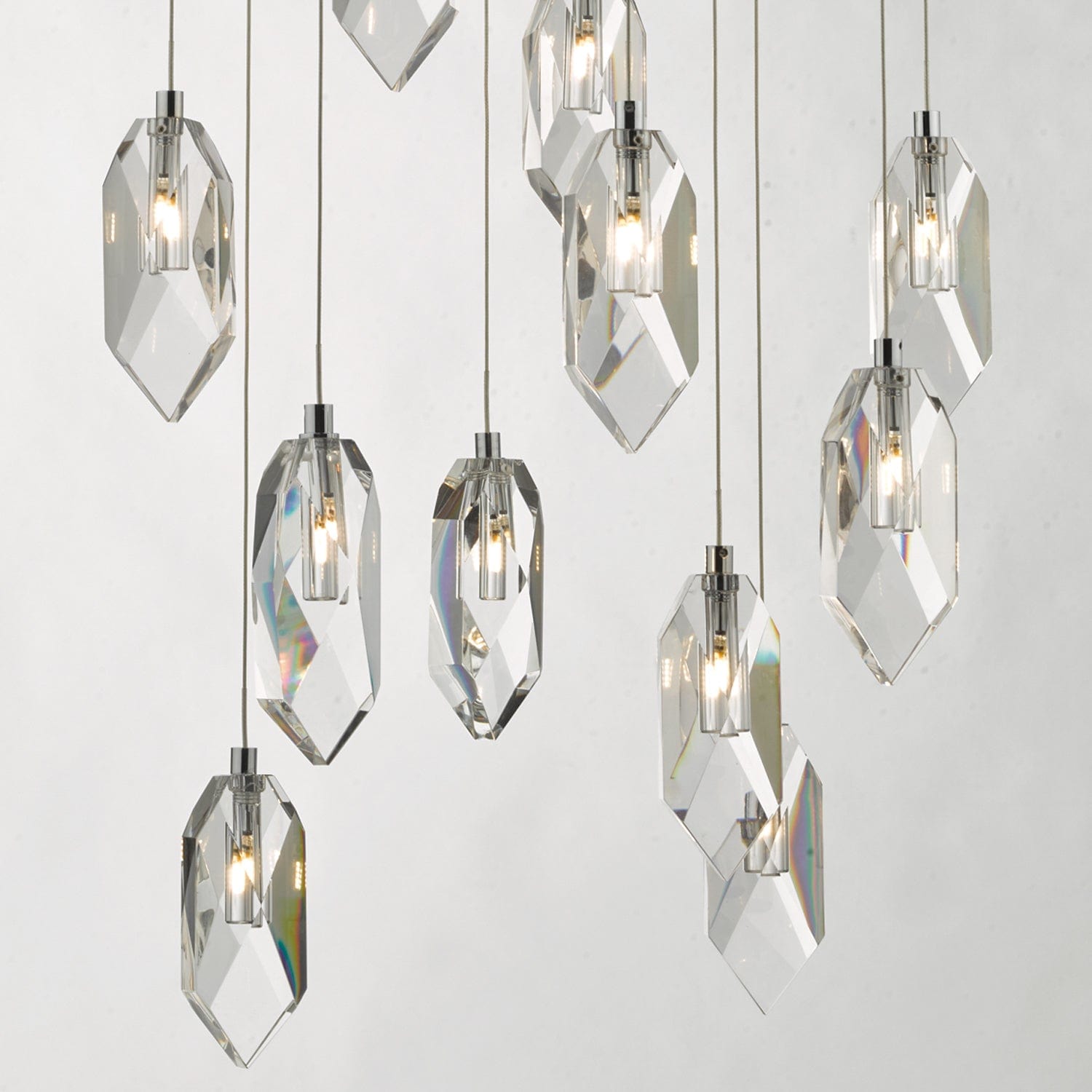 dar lighting Crystal 12 Light Cluster Pendant Polished Chrome & Crystal CRY1250