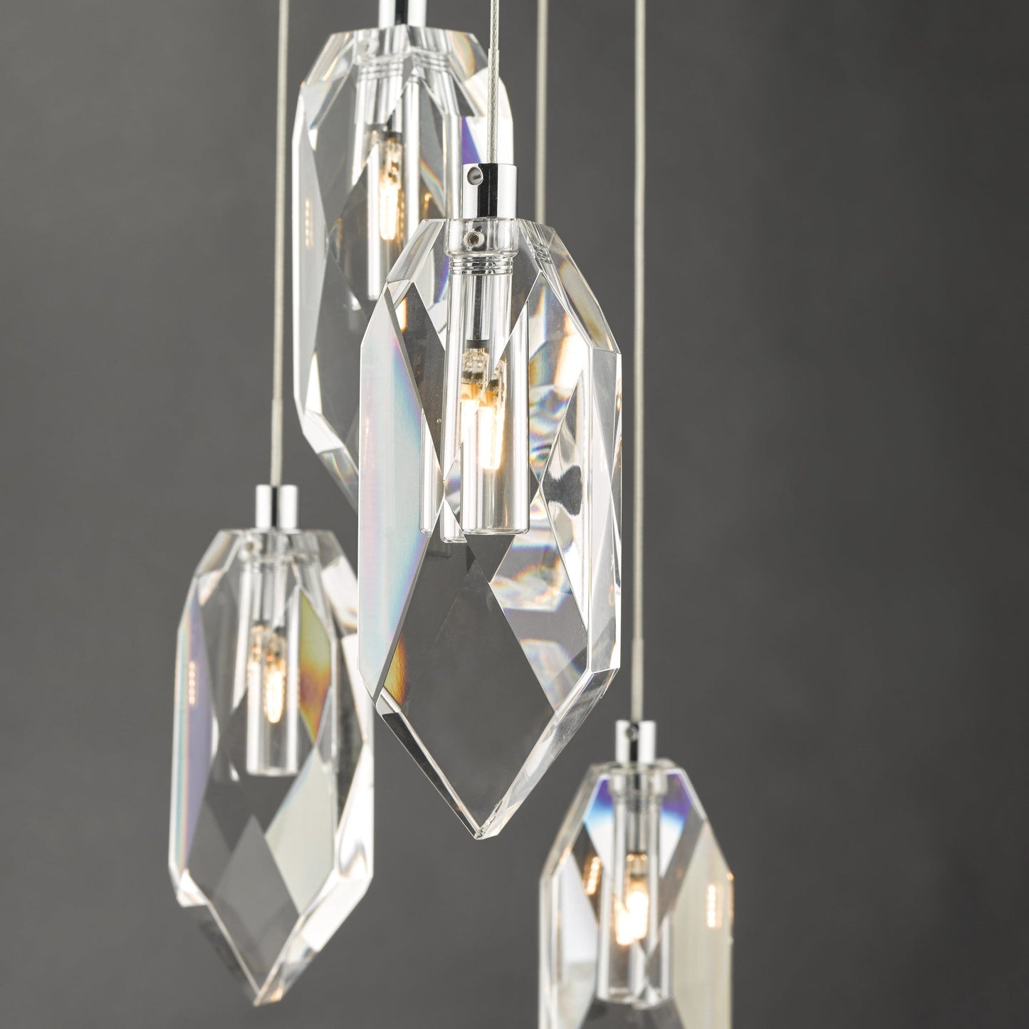 dar lighting Crystal 12 Light Cluster Pendant Polished Chrome & Crystal CRY1250